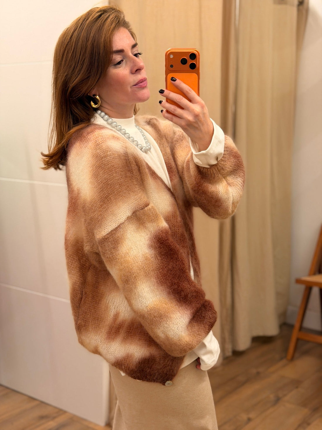 Gilet en mohair Willy marron - Léone