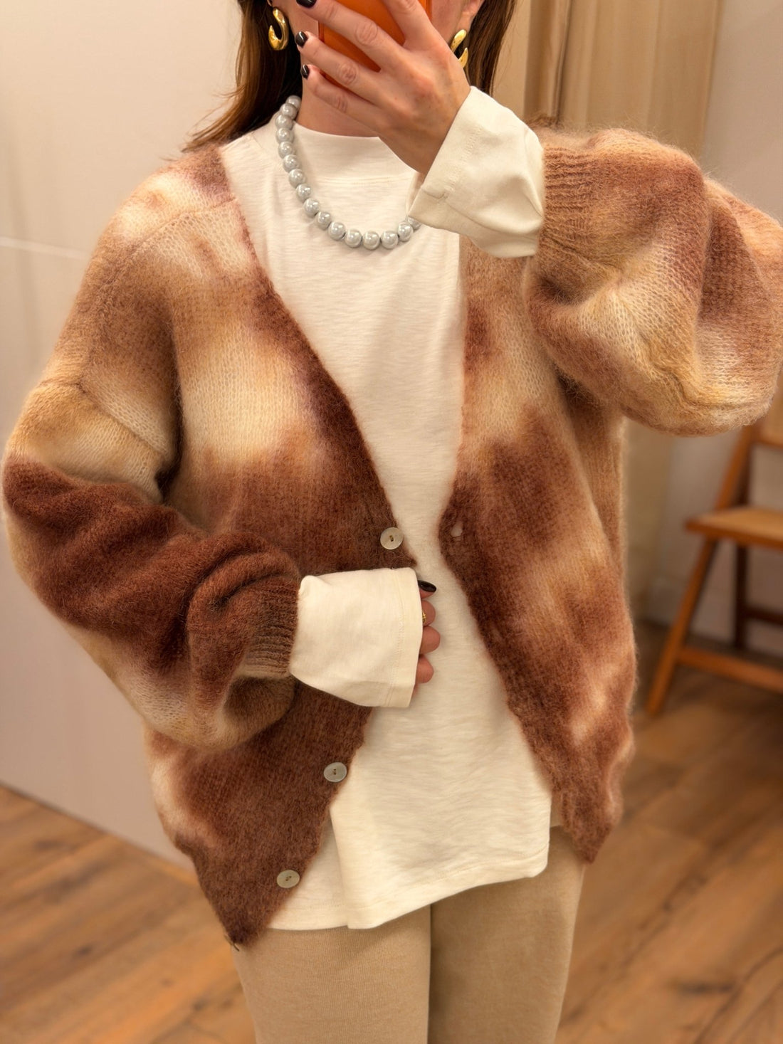 Gilet en mohair Willy marron - Léone