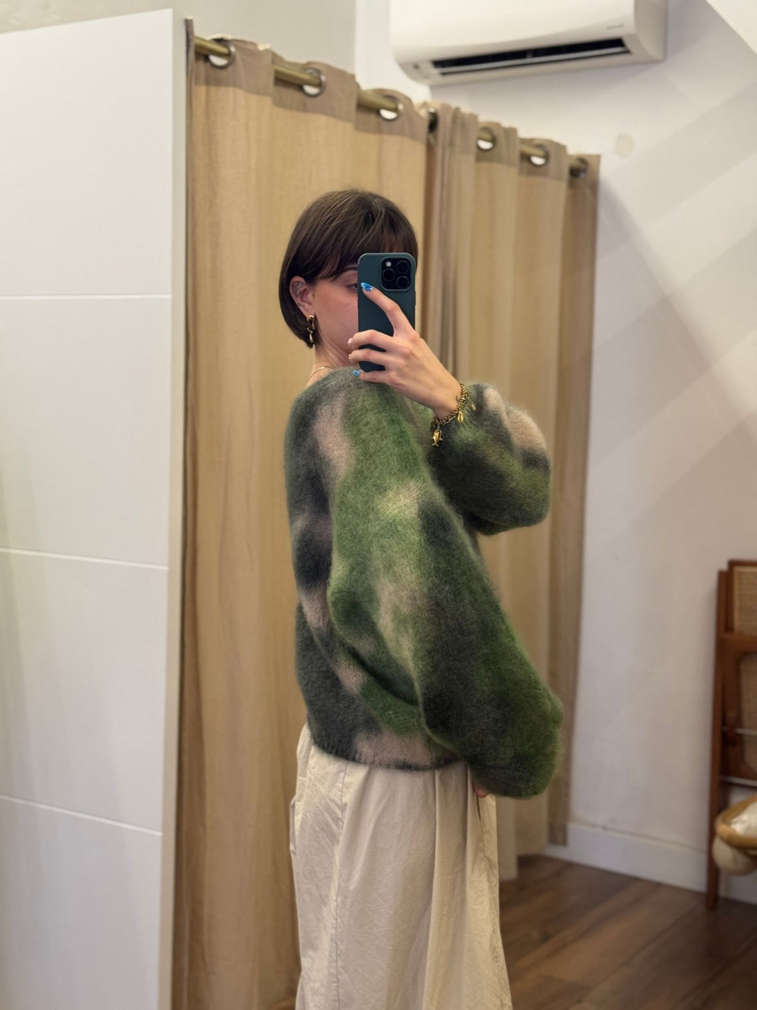 Gilet en mohair Willy vert - Léone