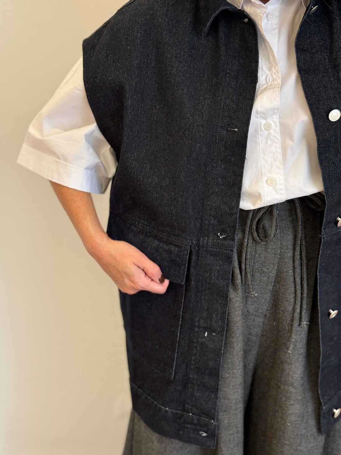 Gilet Enzo bleu brut - Léone