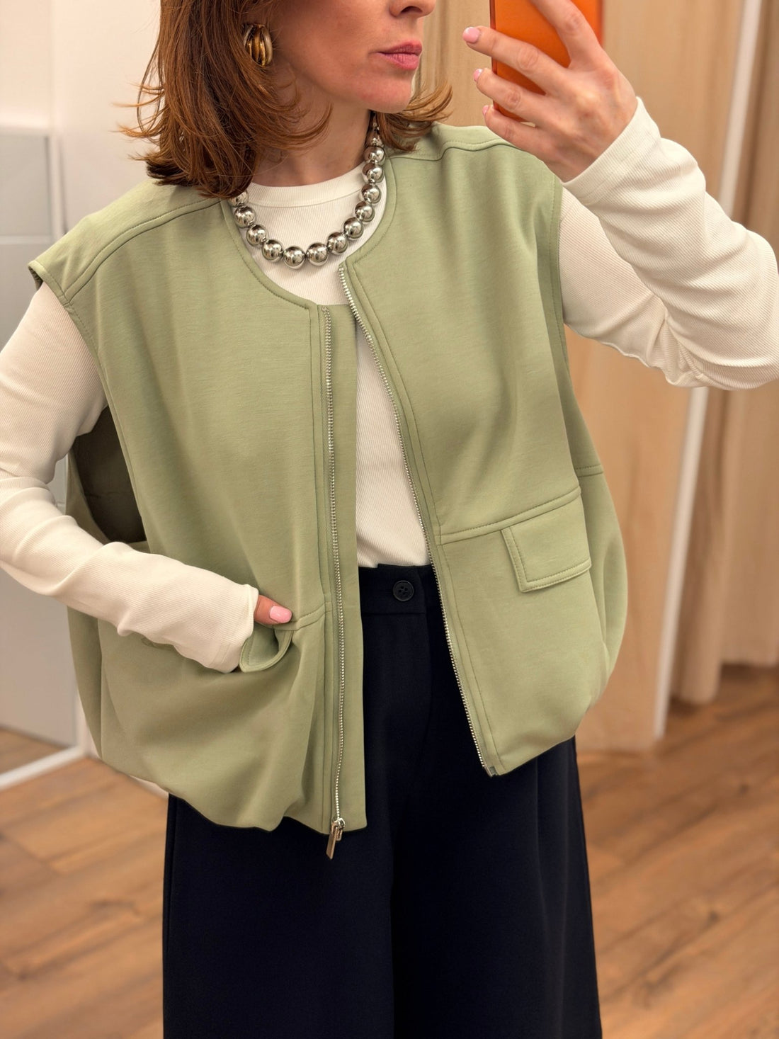 Gilet Malaury vert pastel - Léone