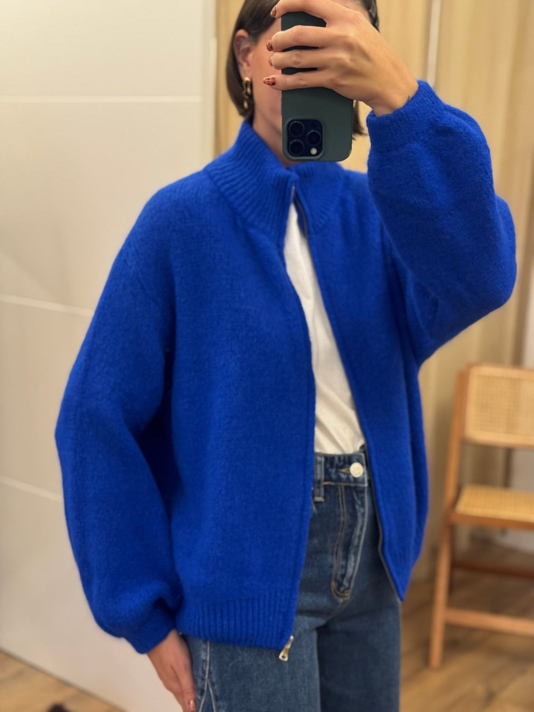 Gilet nelissa bleu - Léone