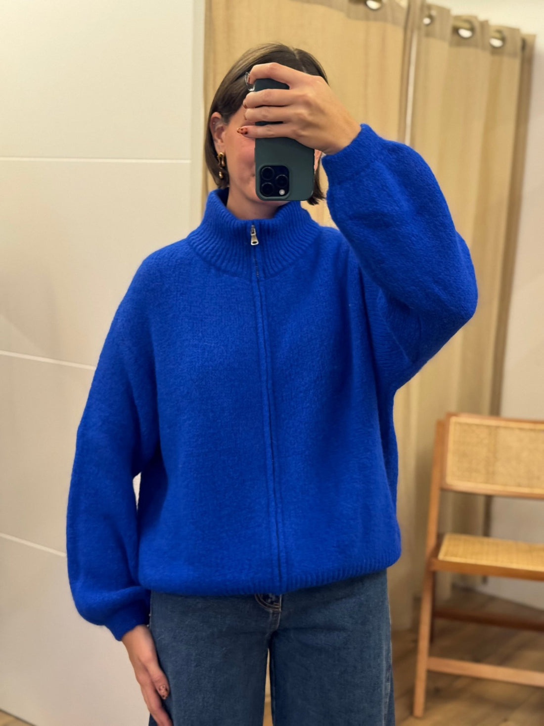 Gilet nelissa bleu - Léone