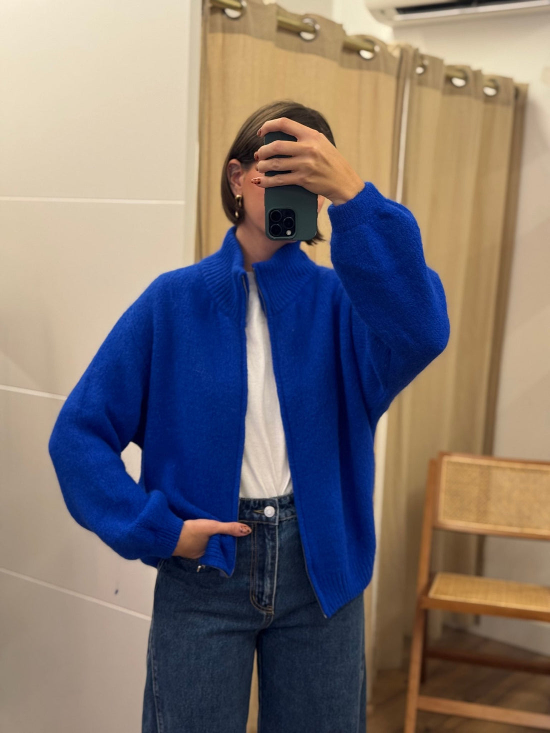 Gilet nelissa bleu - Léone