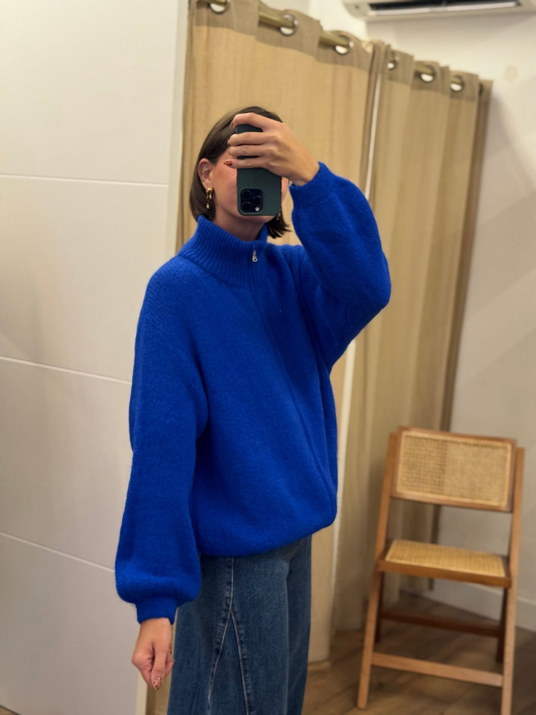 Gilet nelissa bleu - Léone