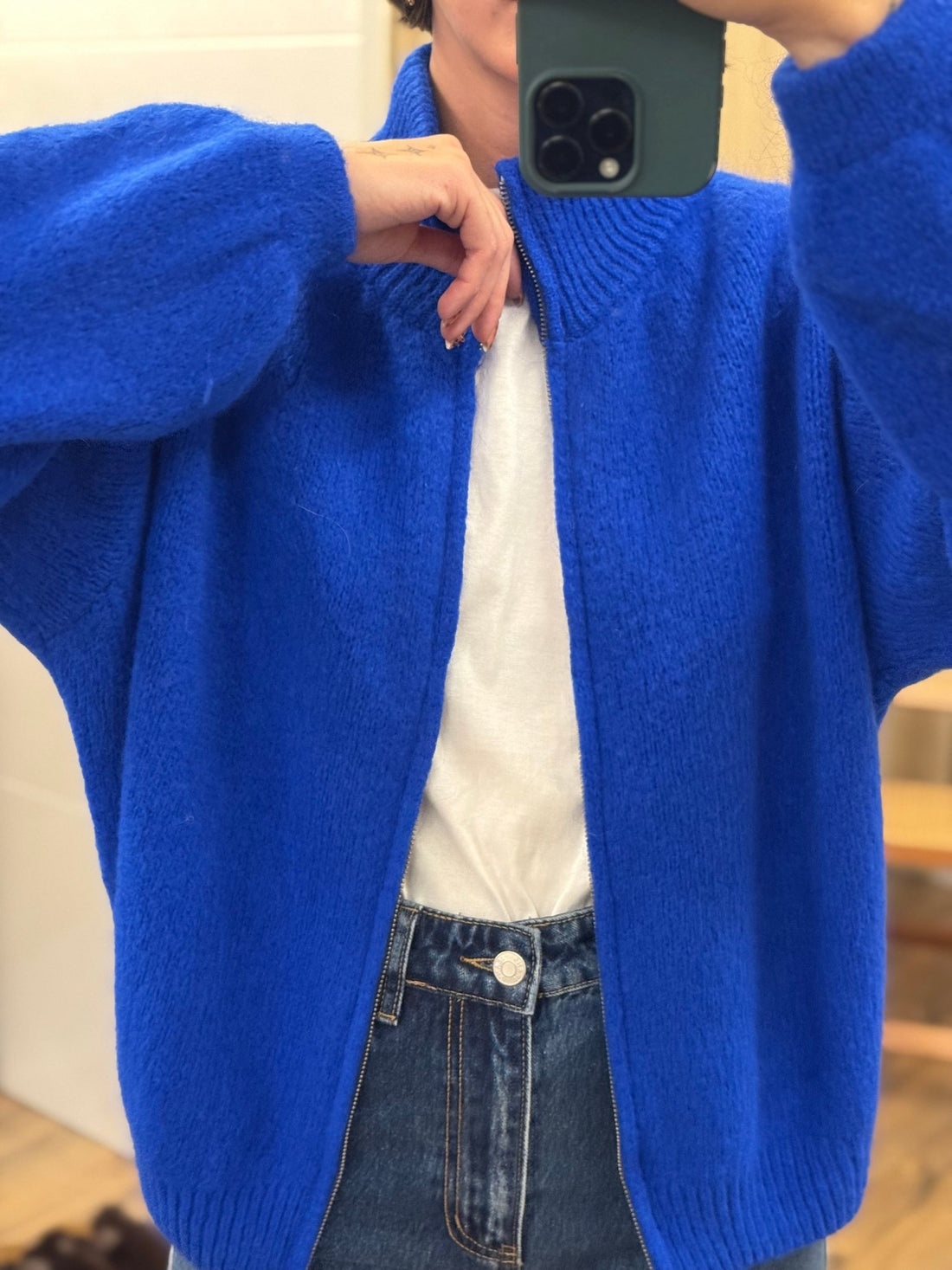 Gilet nelissa bleu - Léone