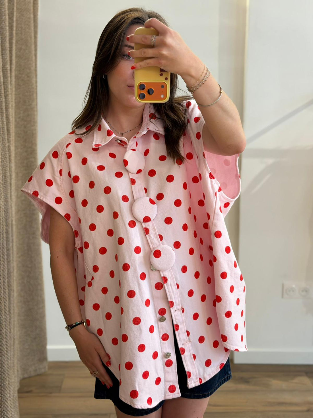 Gilet rose à pois Kendall - Léone