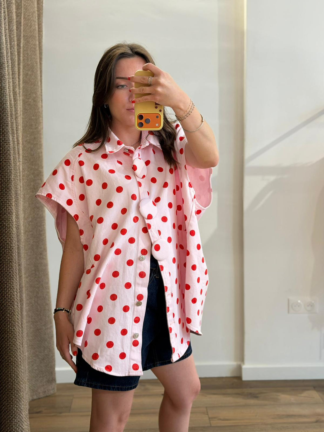 Gilet rose à pois Kendall - Léone