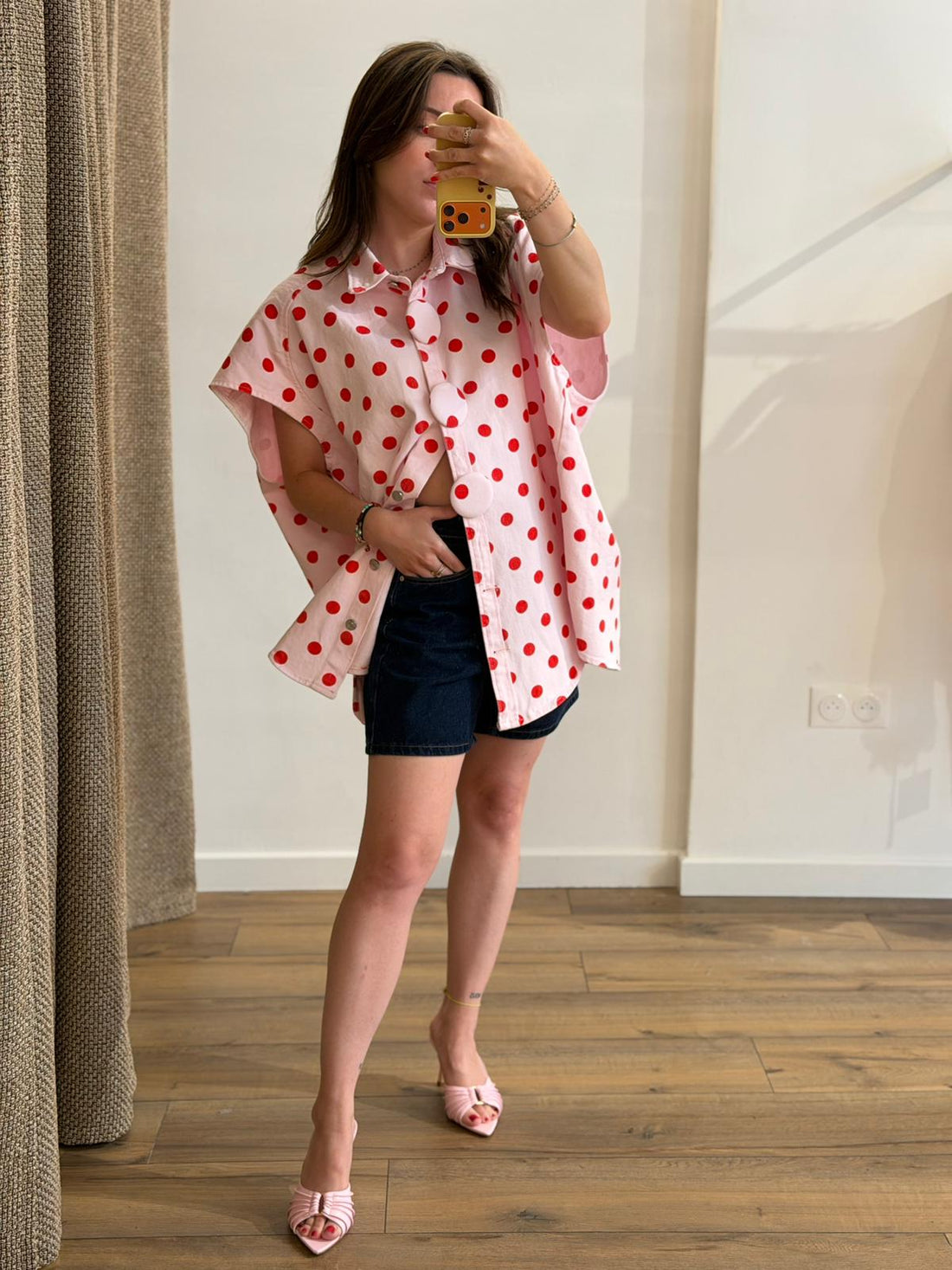Gilet rose à pois Kendall - Léone