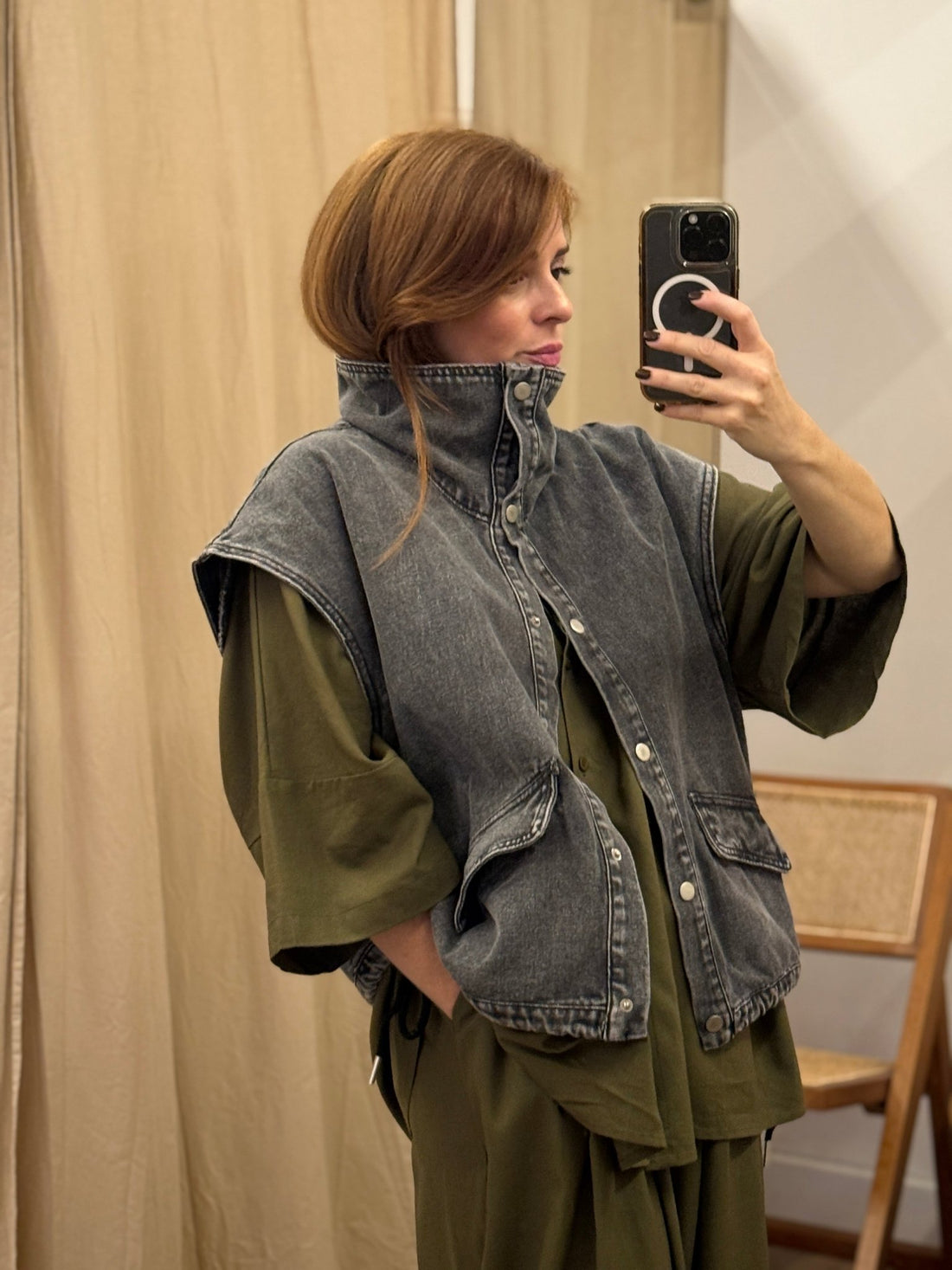 Gilet Samara gris - Léone