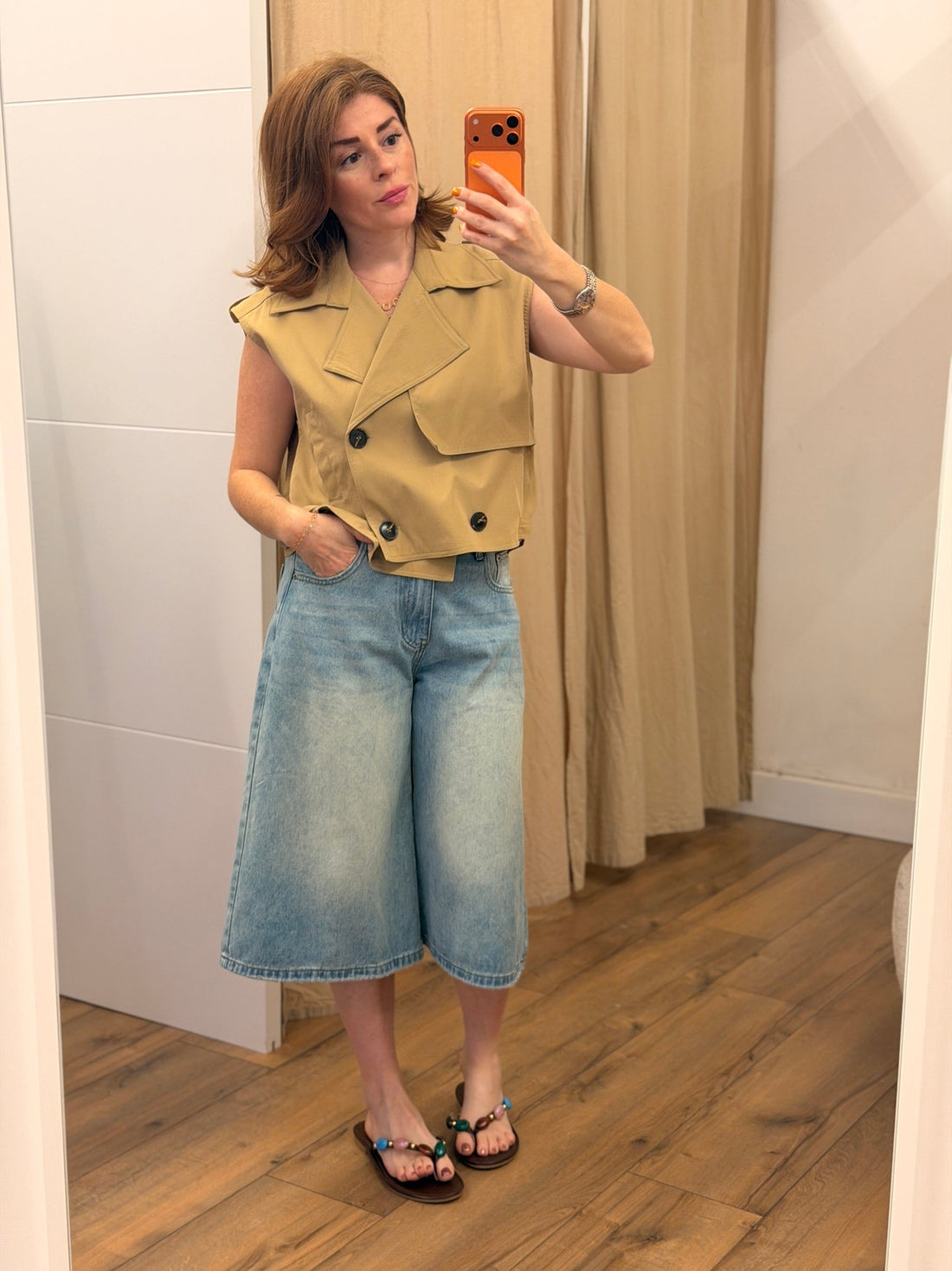 Gilet sans manche Marc camel - Léone