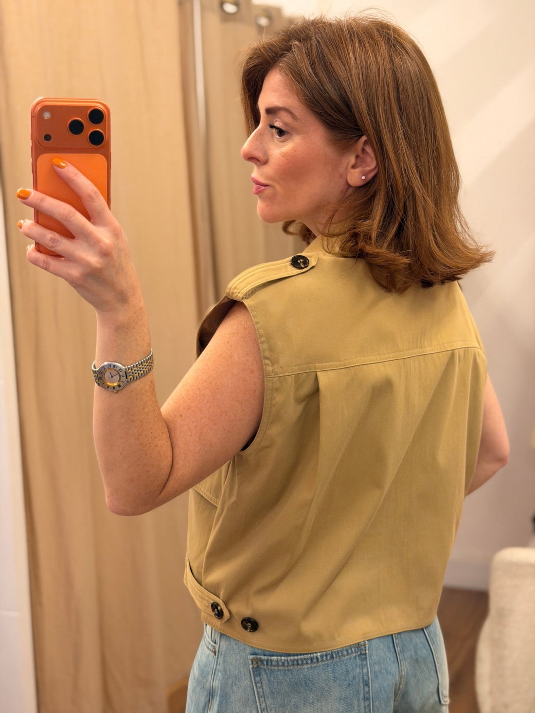 Gilet sans manche Marc camel - Léone