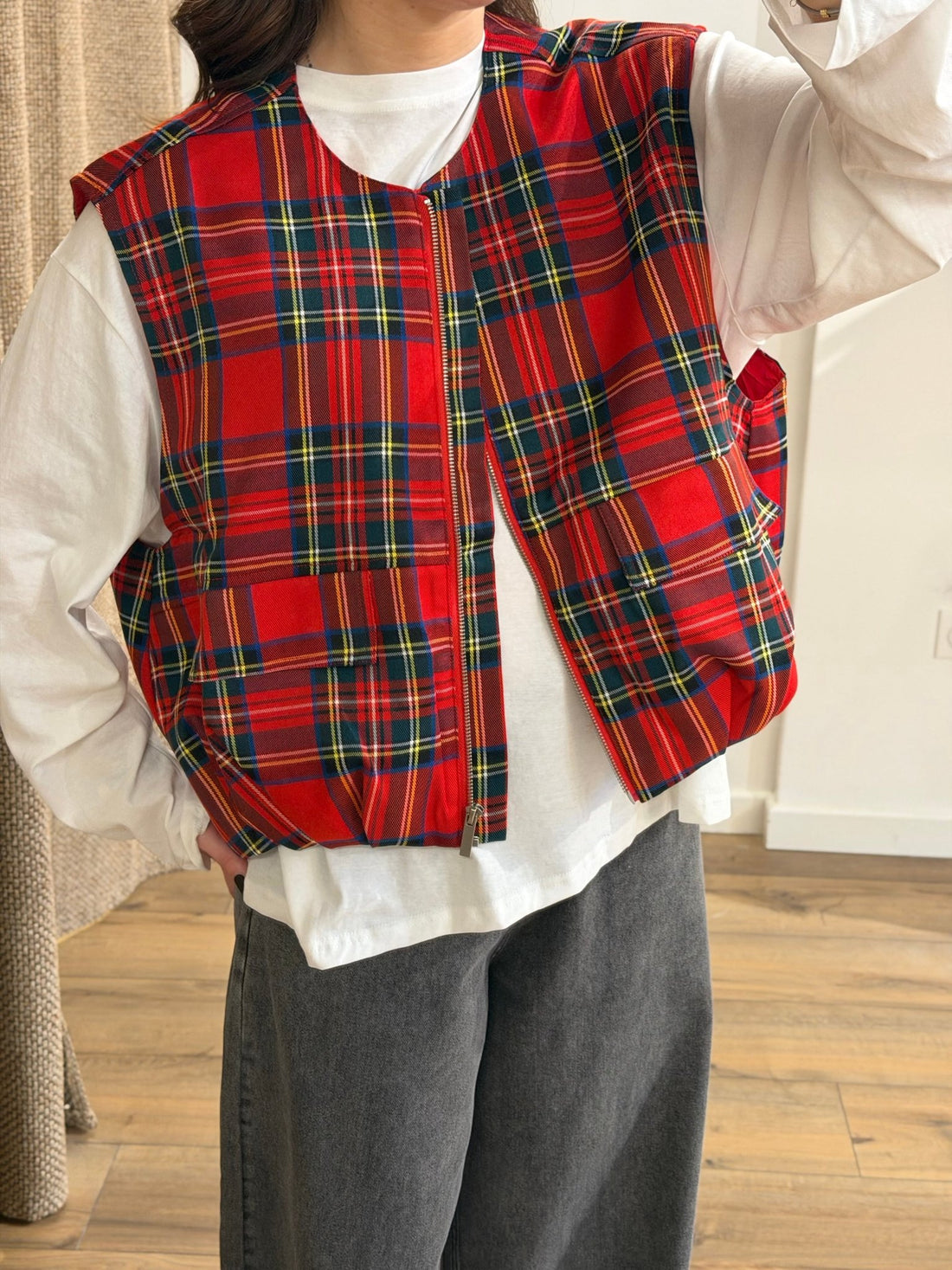 Gilet sans manche rouge - Léone