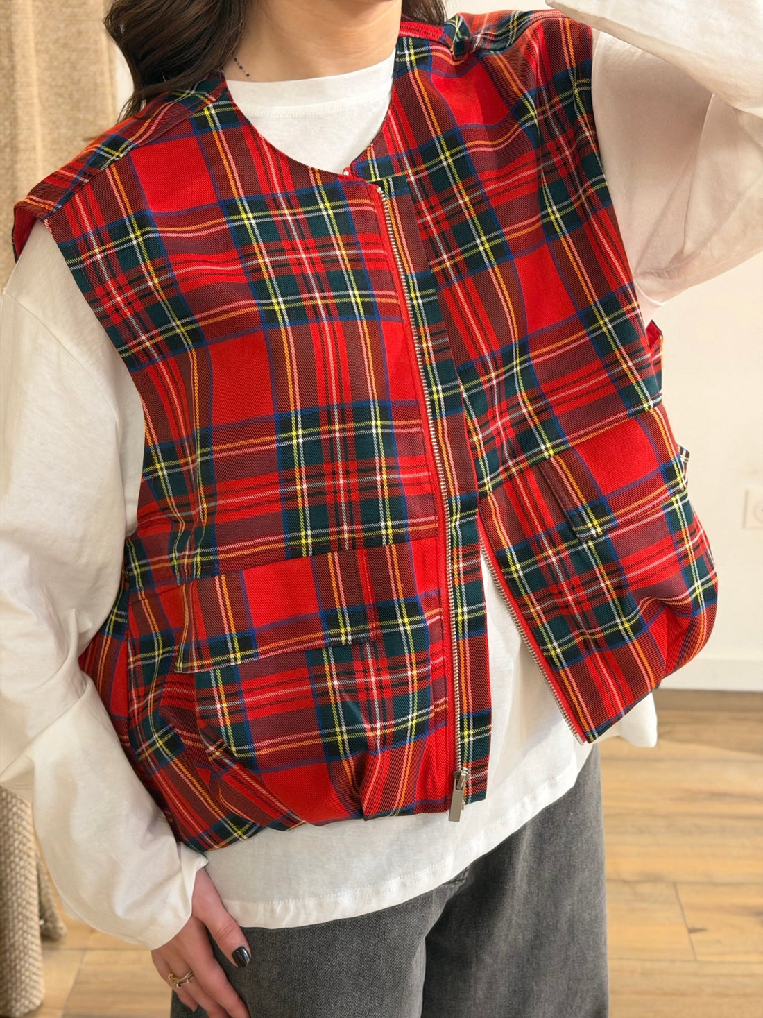 Gilet sans manche rouge - Léone