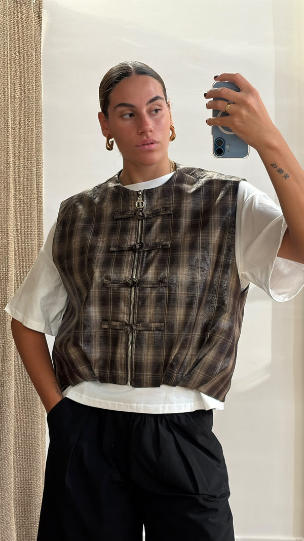 Gilet sans manches Mika marron - Léone