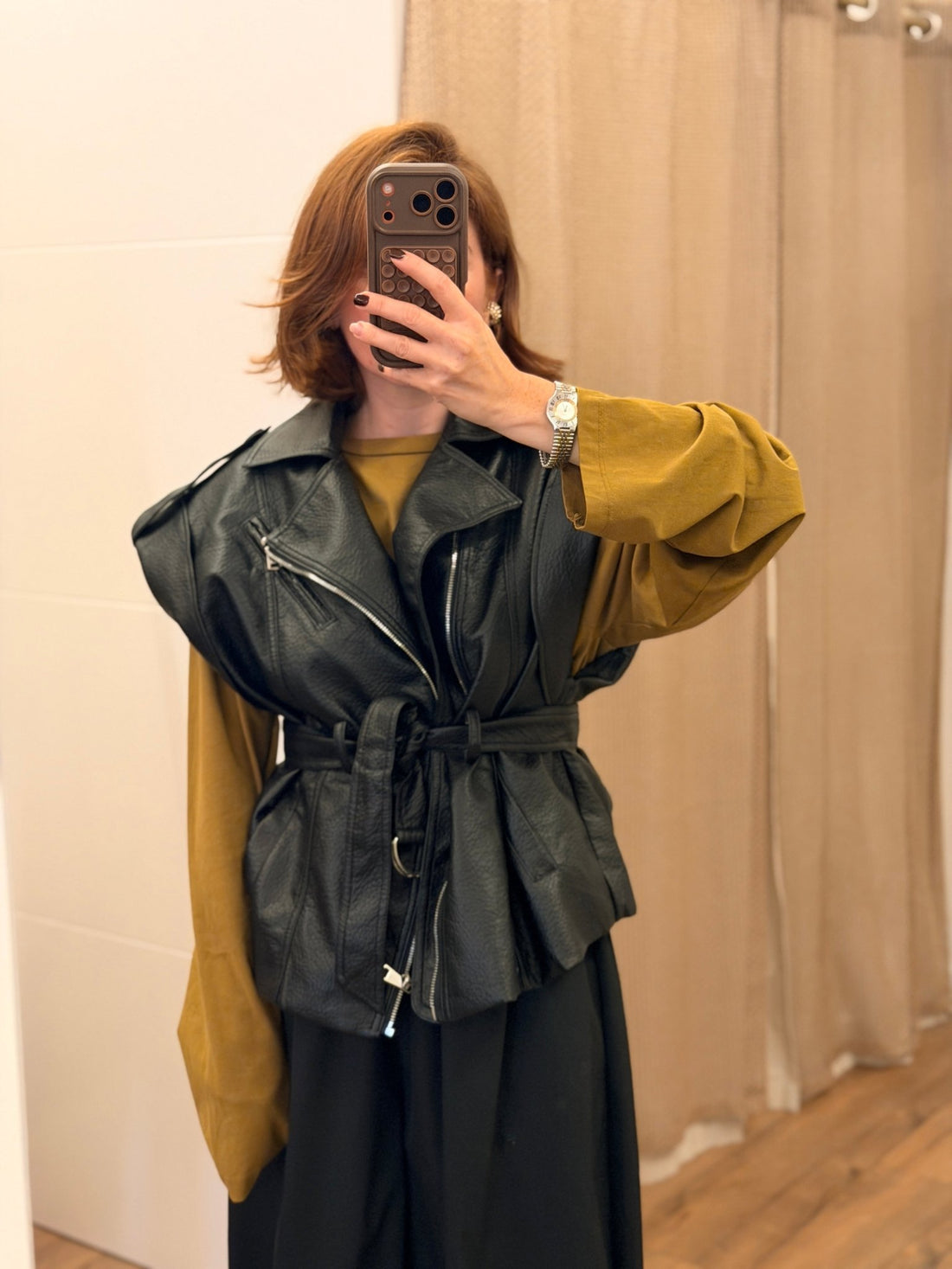 Gilet sm en simili noir - Léone