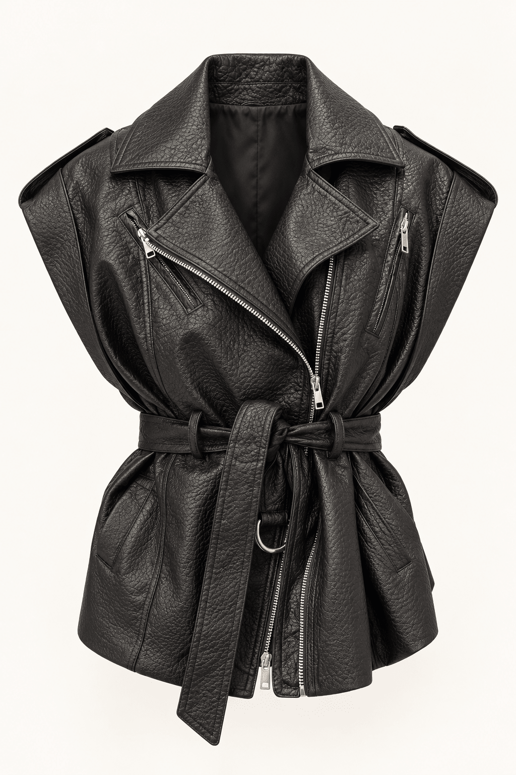 Gilet sm en simili noir - Léone