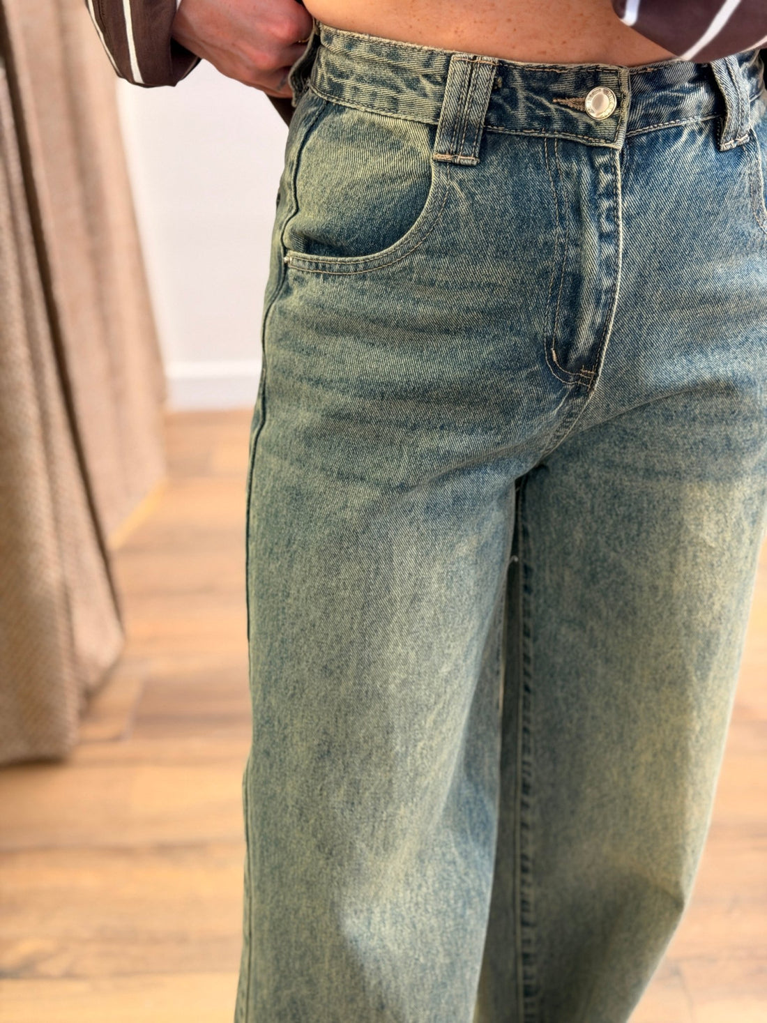 Jean charlie bleu vieilli - Léone