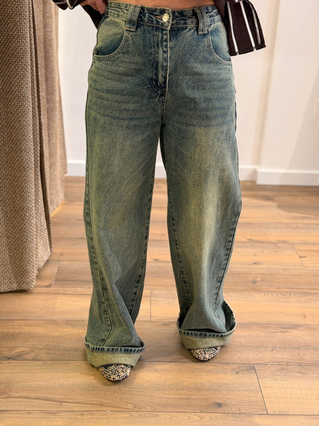 Jean charlie bleu vieilli - Léone