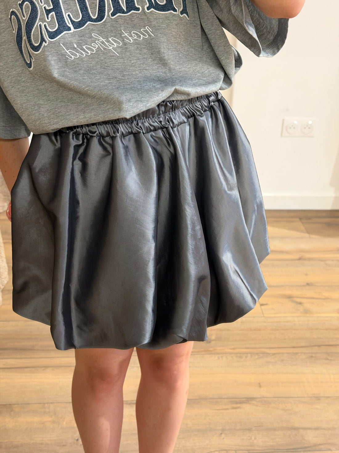 Jupe bouffante Satine gris - Léone