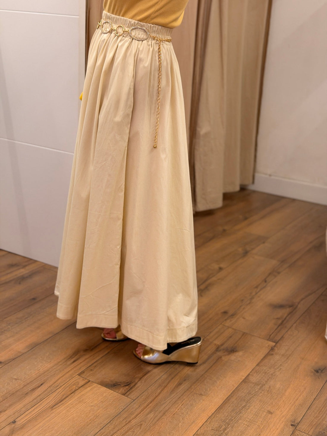 Jupe longue Sophie beige - Léone