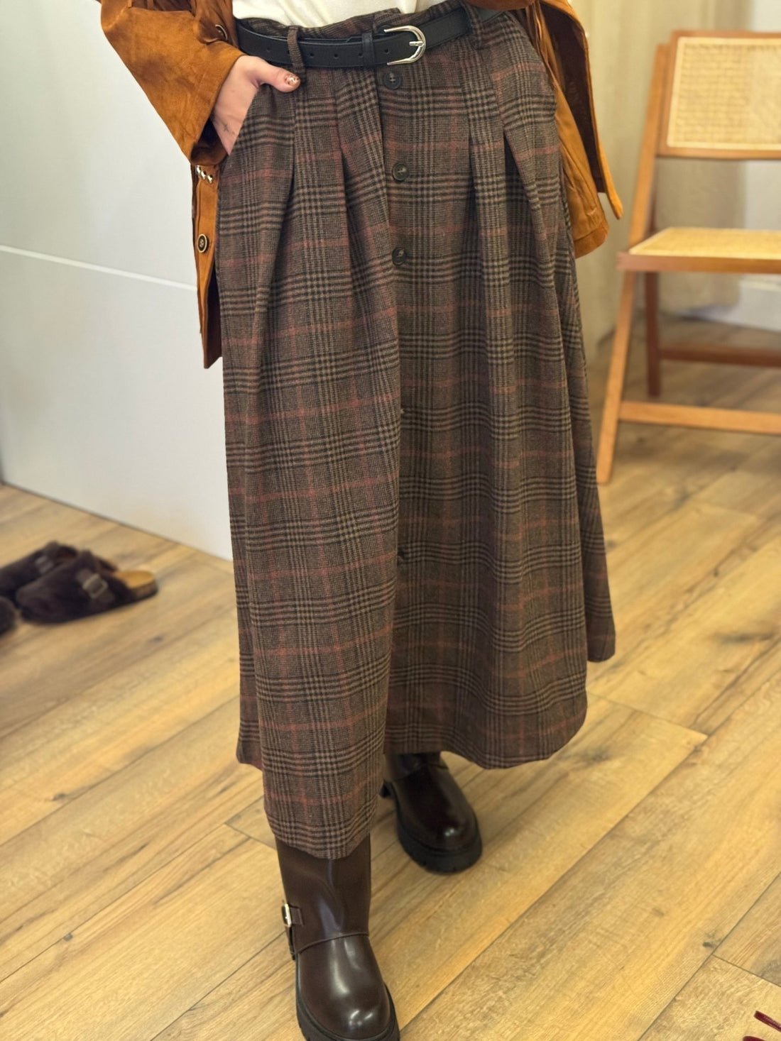 Jupe Maélyne marron - Léone