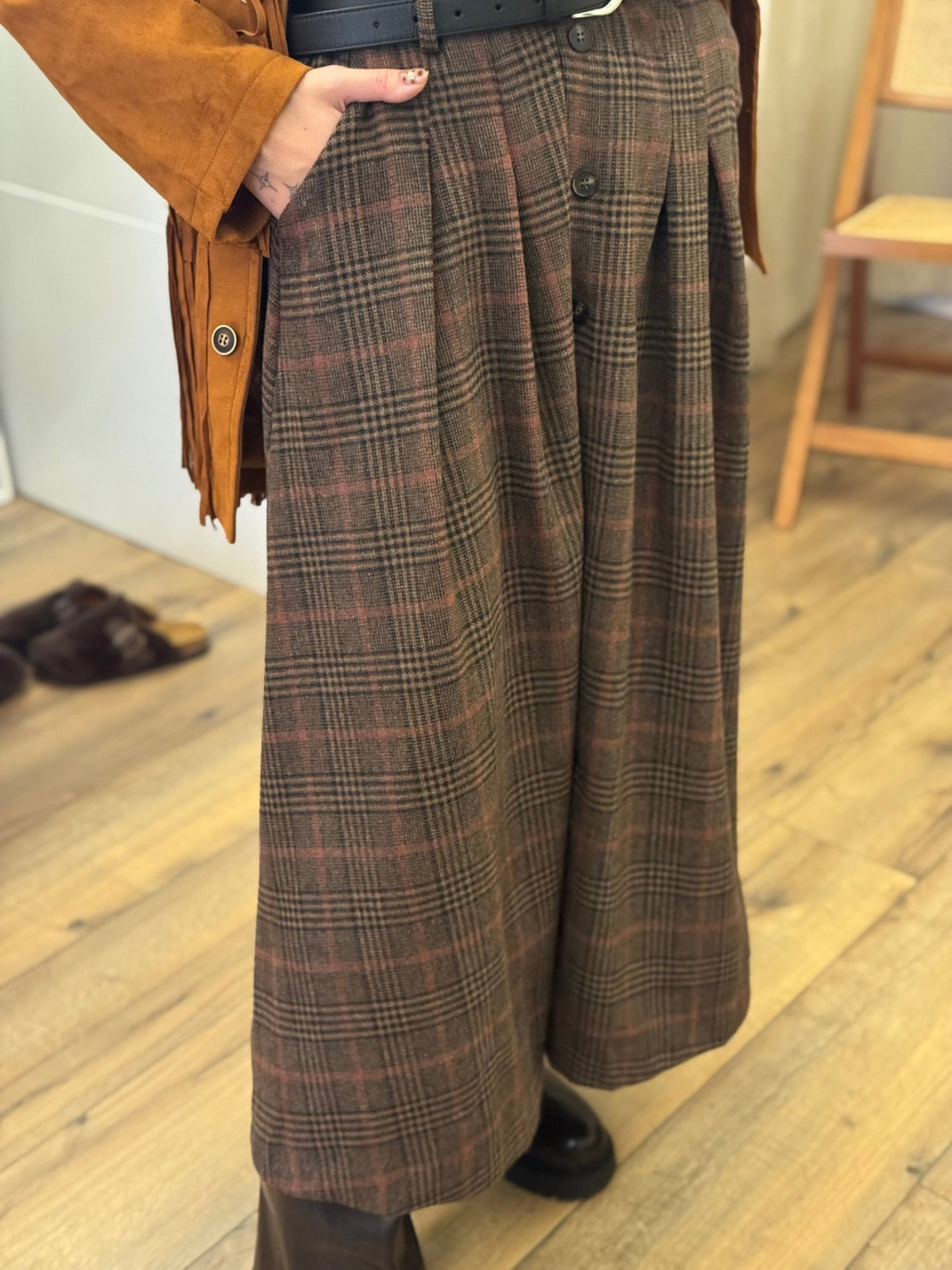 Jupe Maélyne marron - Léone