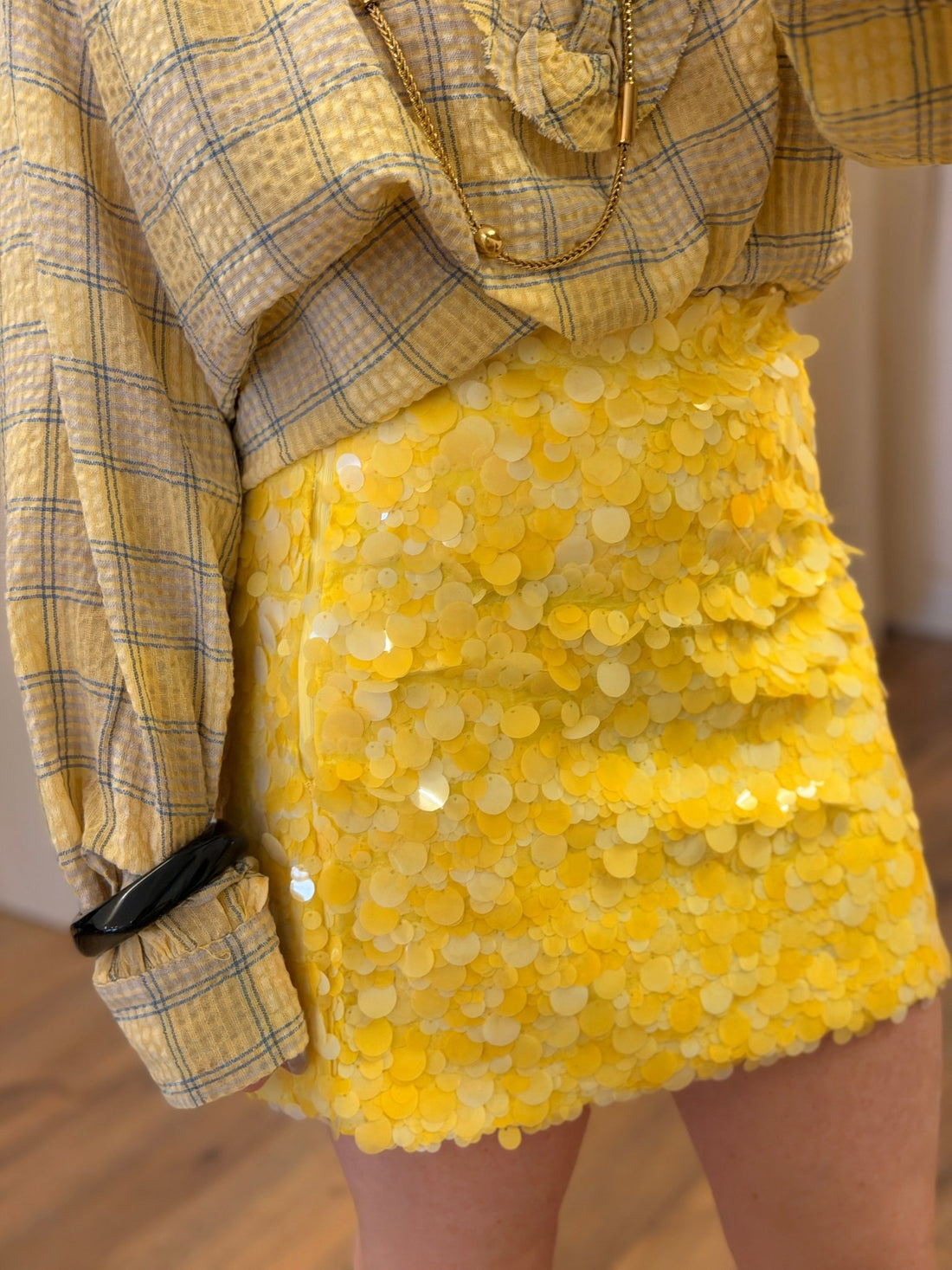 Jupe sequins Alfie jaune - Léone