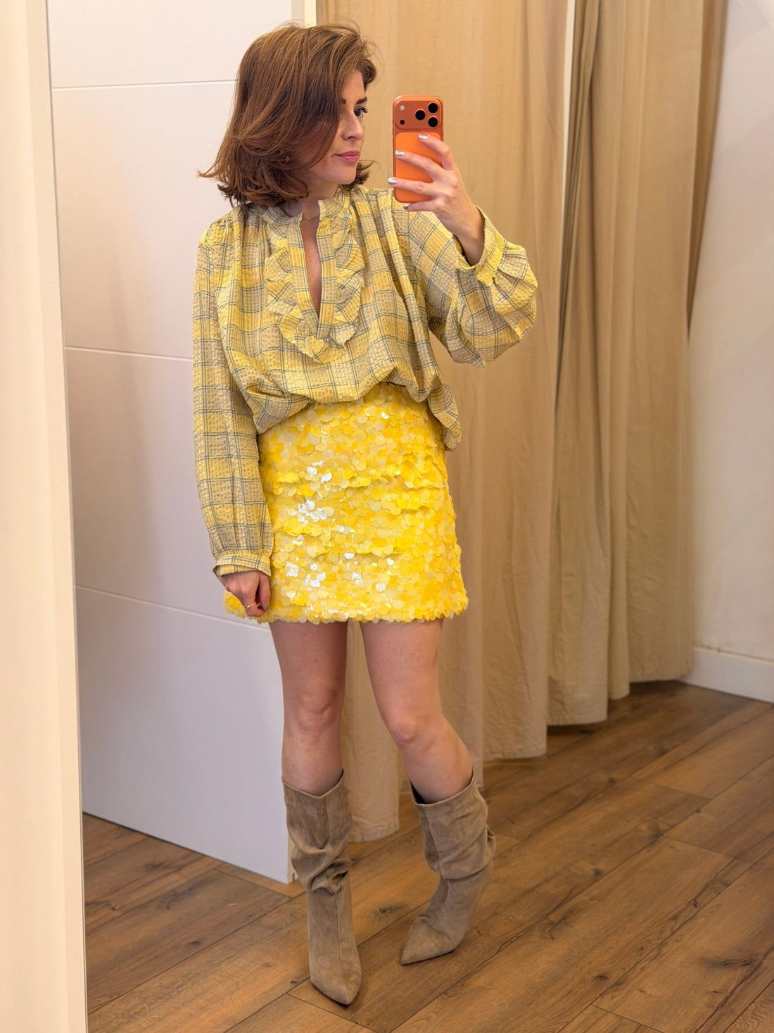 Jupe sequins Alfie jaune - Léone