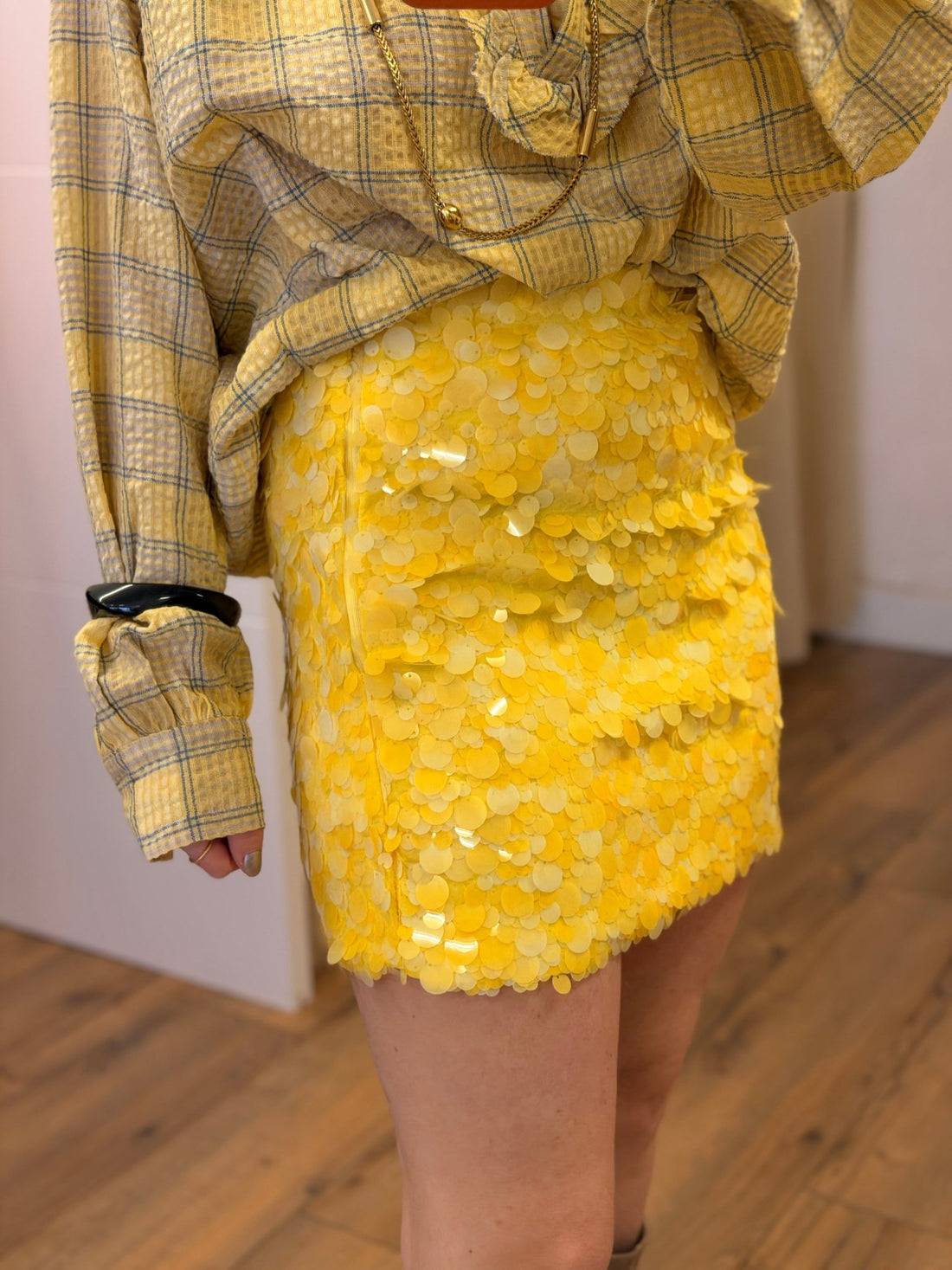 Jupe sequins Alfie jaune - Léone