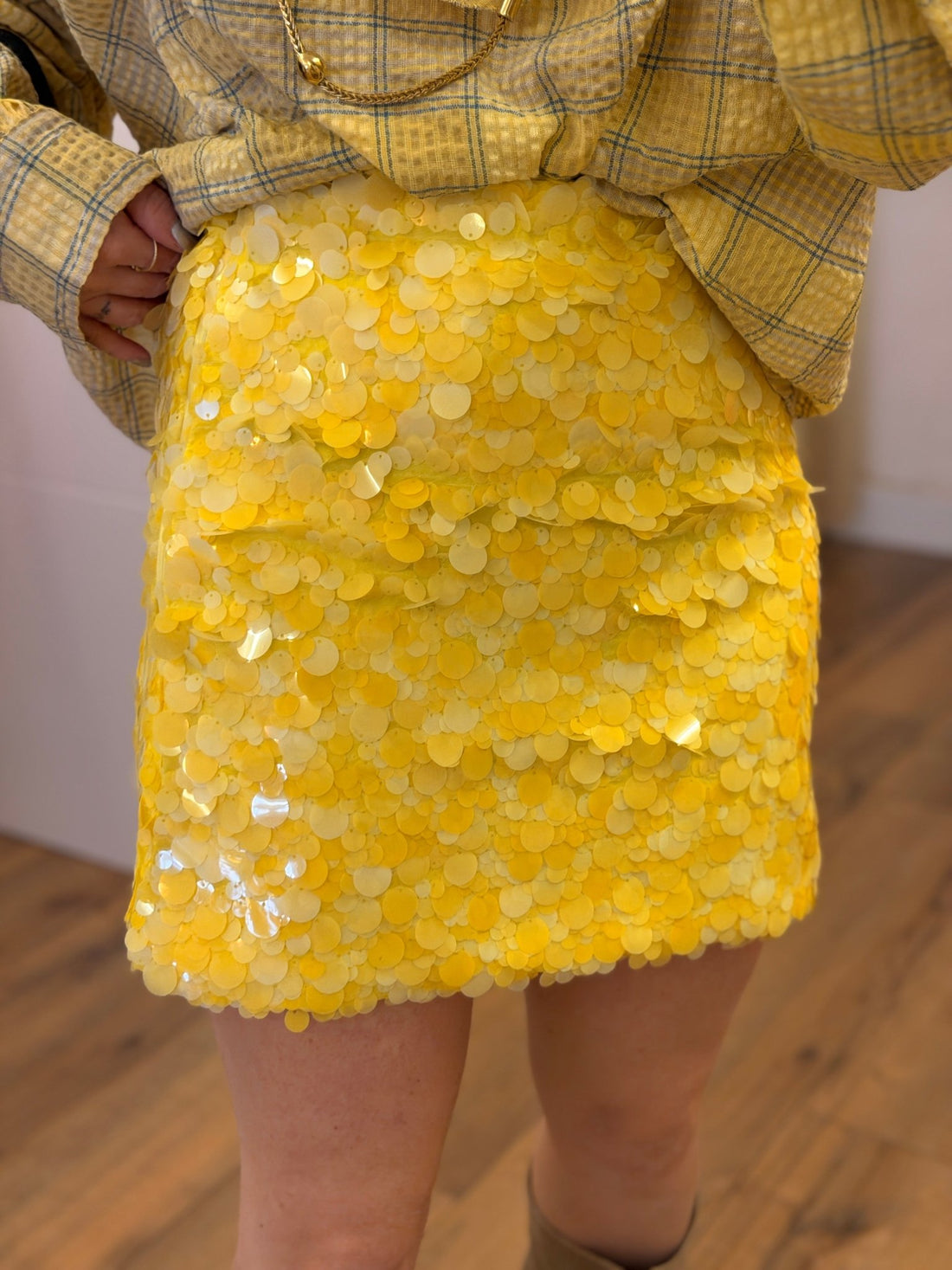 Jupe sequins Alfie jaune - Léone