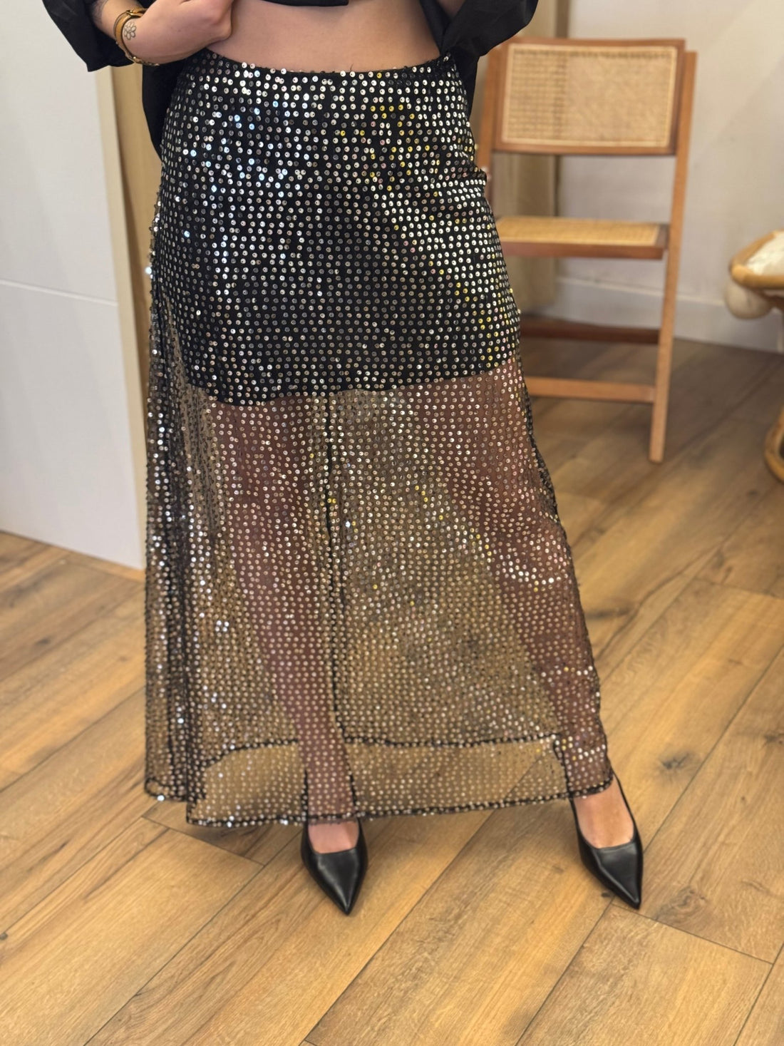 Jupe Theresa argentée - Léone