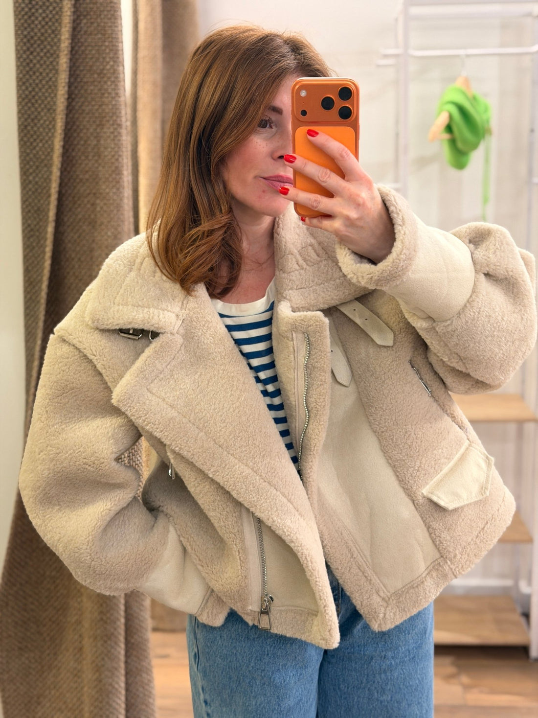 Manteau aviateur felka beige - Léone