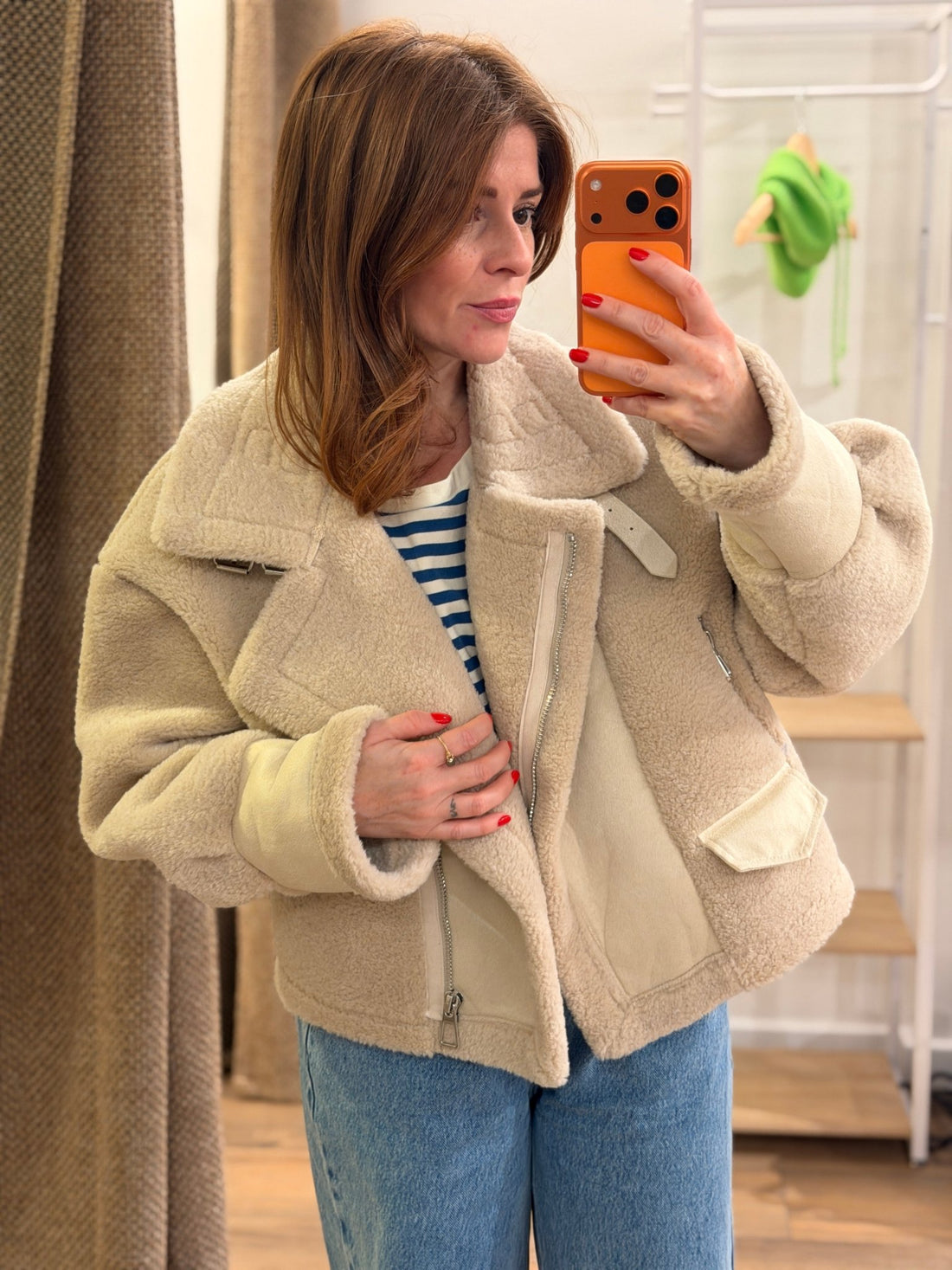 Manteau aviateur felka beige - Léone