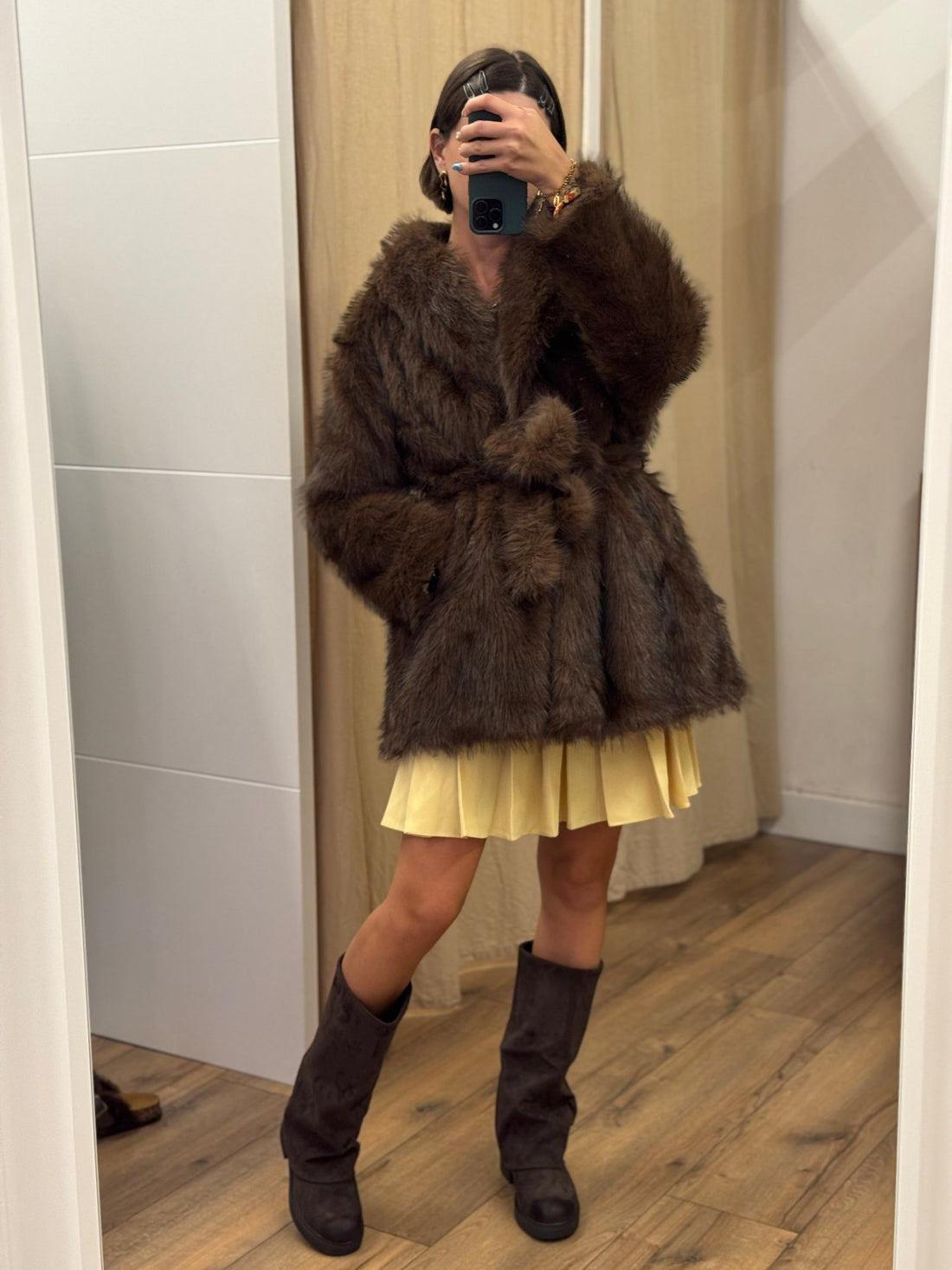 Manteau Azélie marron - Léone