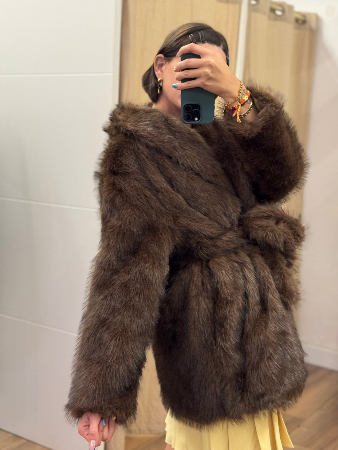 Manteau Azélie marron - Léone