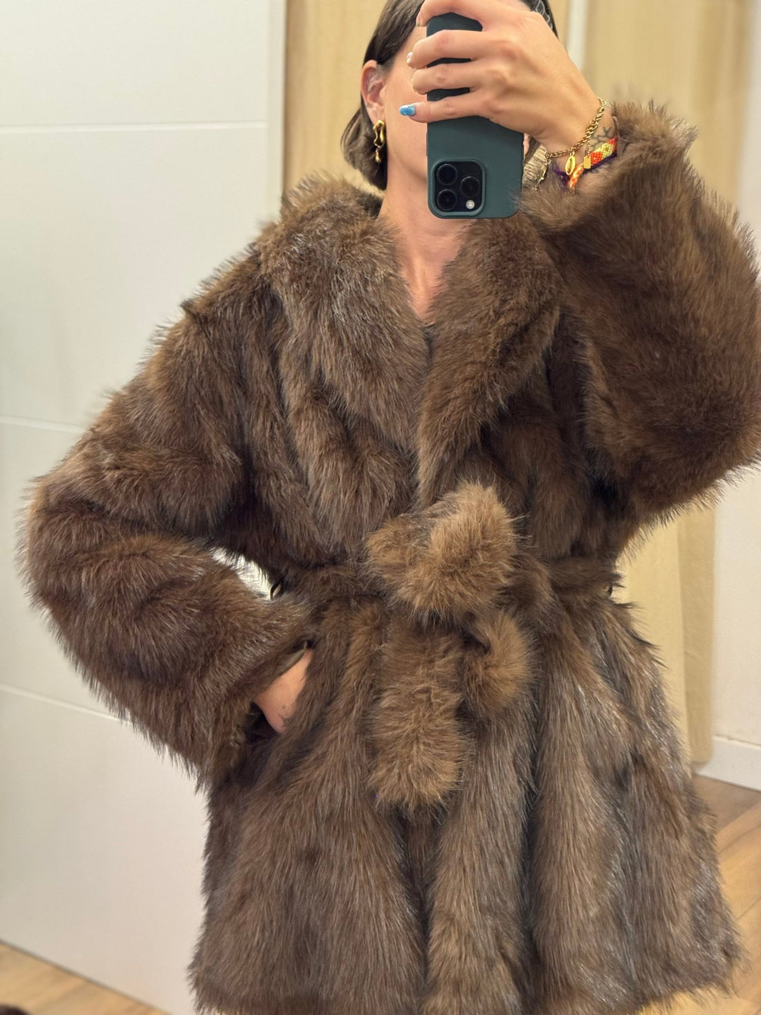 Manteau Azélie marron - Léone