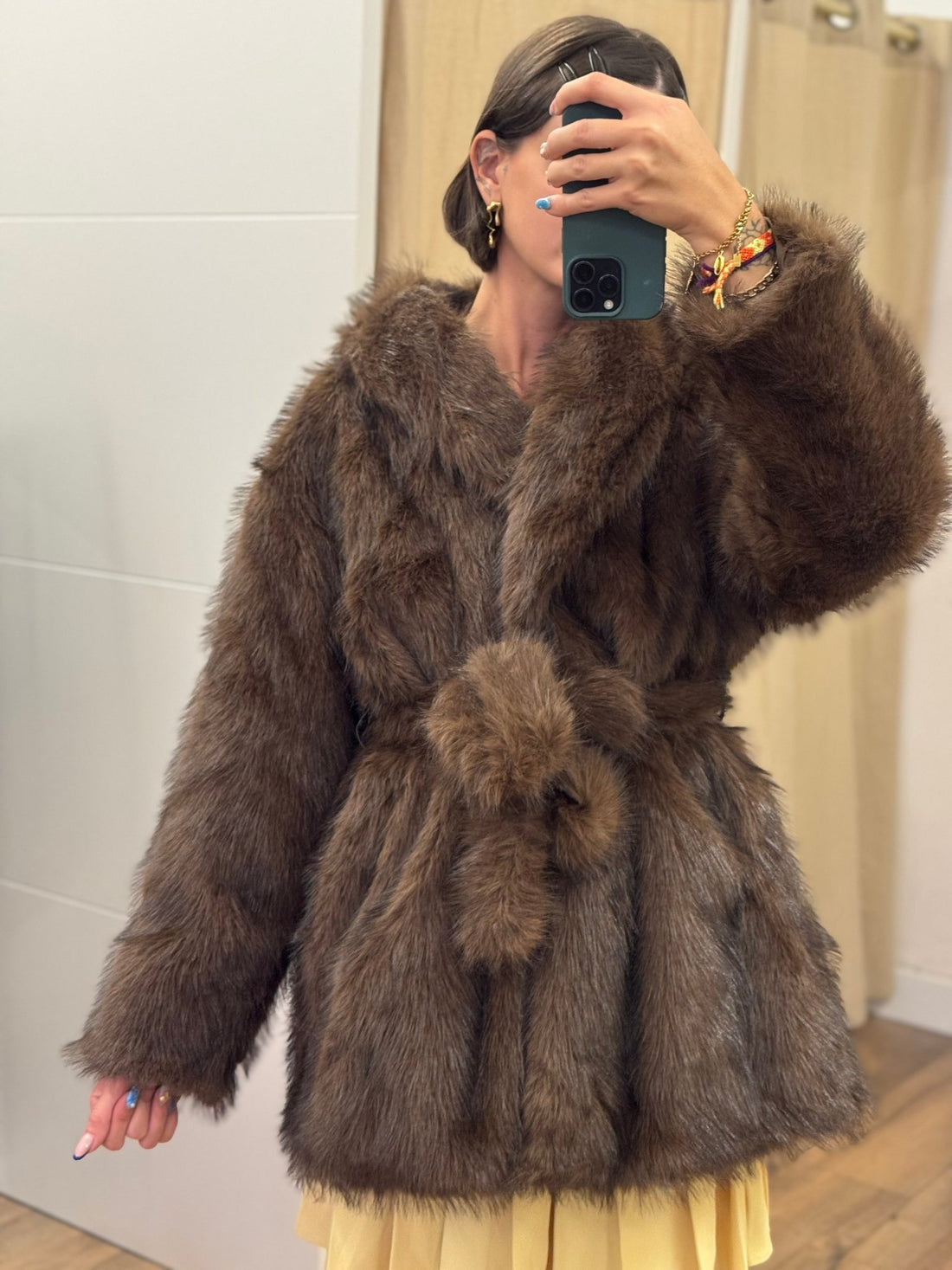 Manteau Azélie marron - Léone