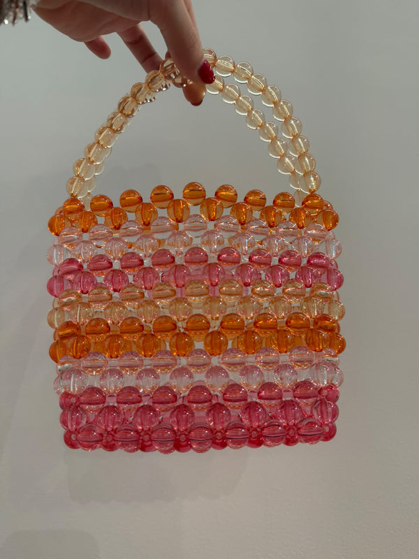 Mini sac à main à perles roses - Léone