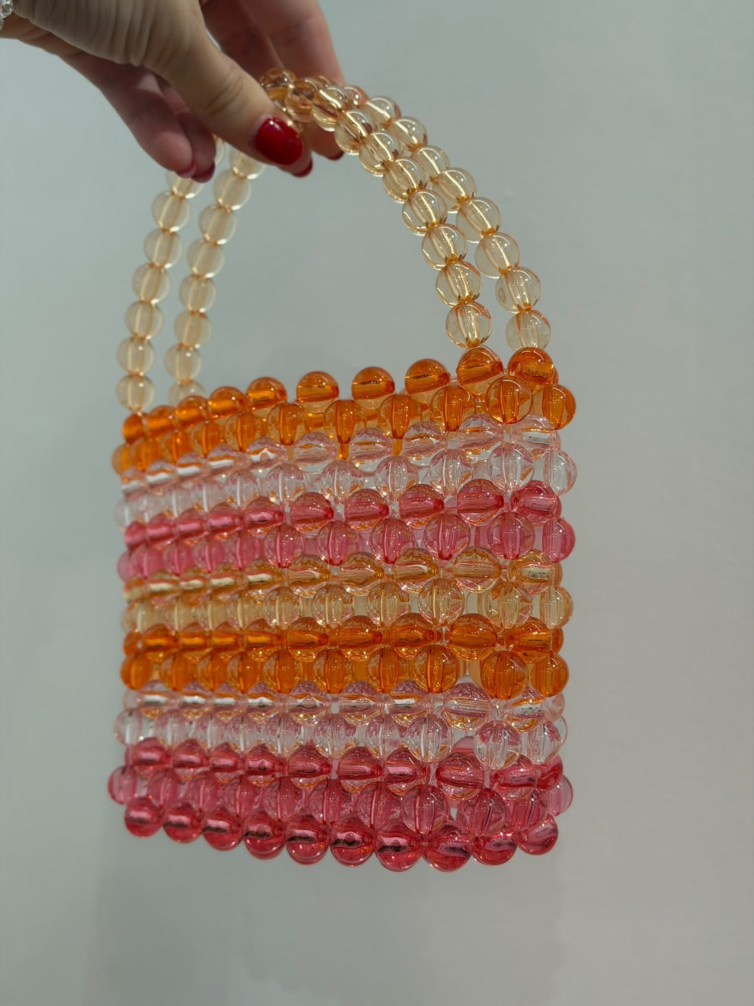 Mini sac à main à perles roses - Léone
