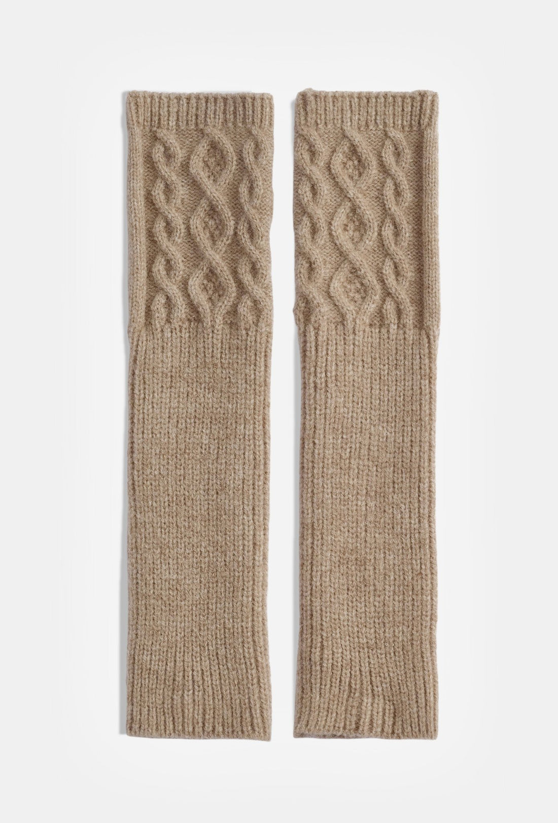 Mitaines tressée beiges - Léone