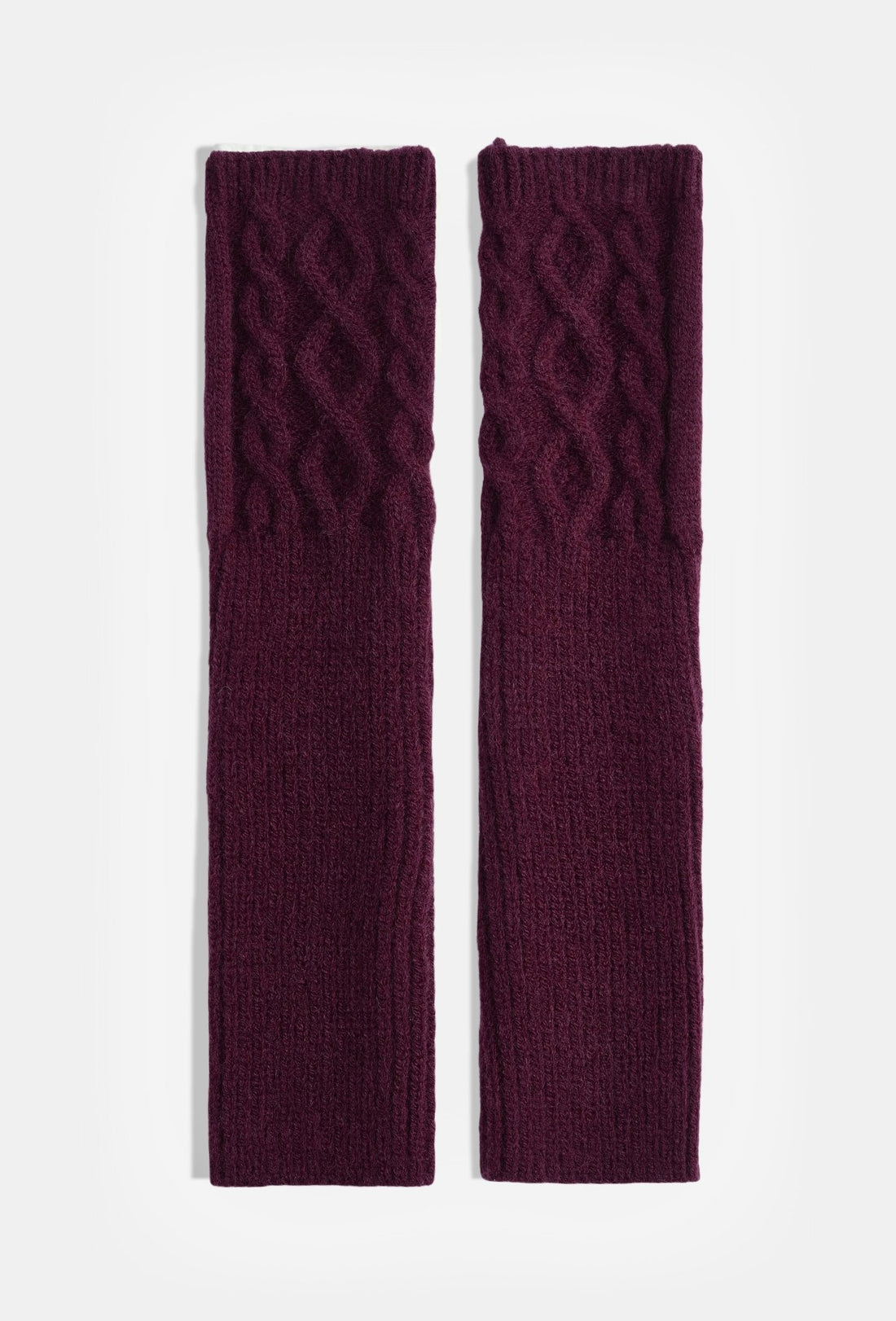 Mitaines tressées bordeaux - Léone