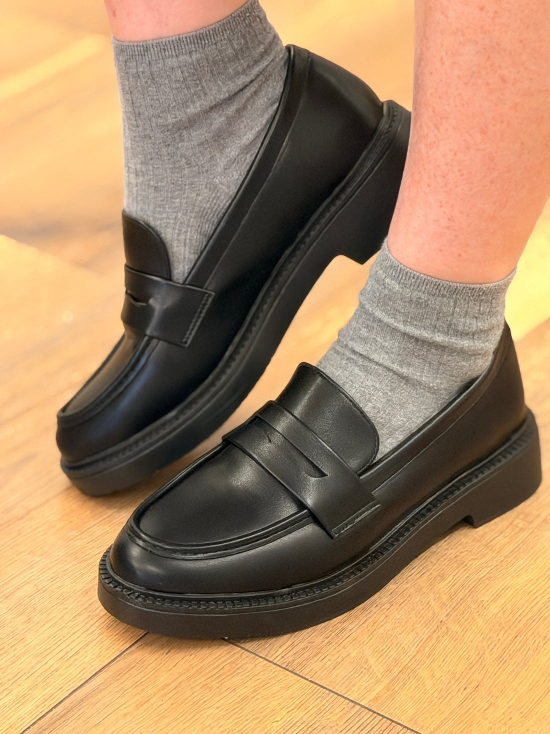 Mocassins noir mat - Léone