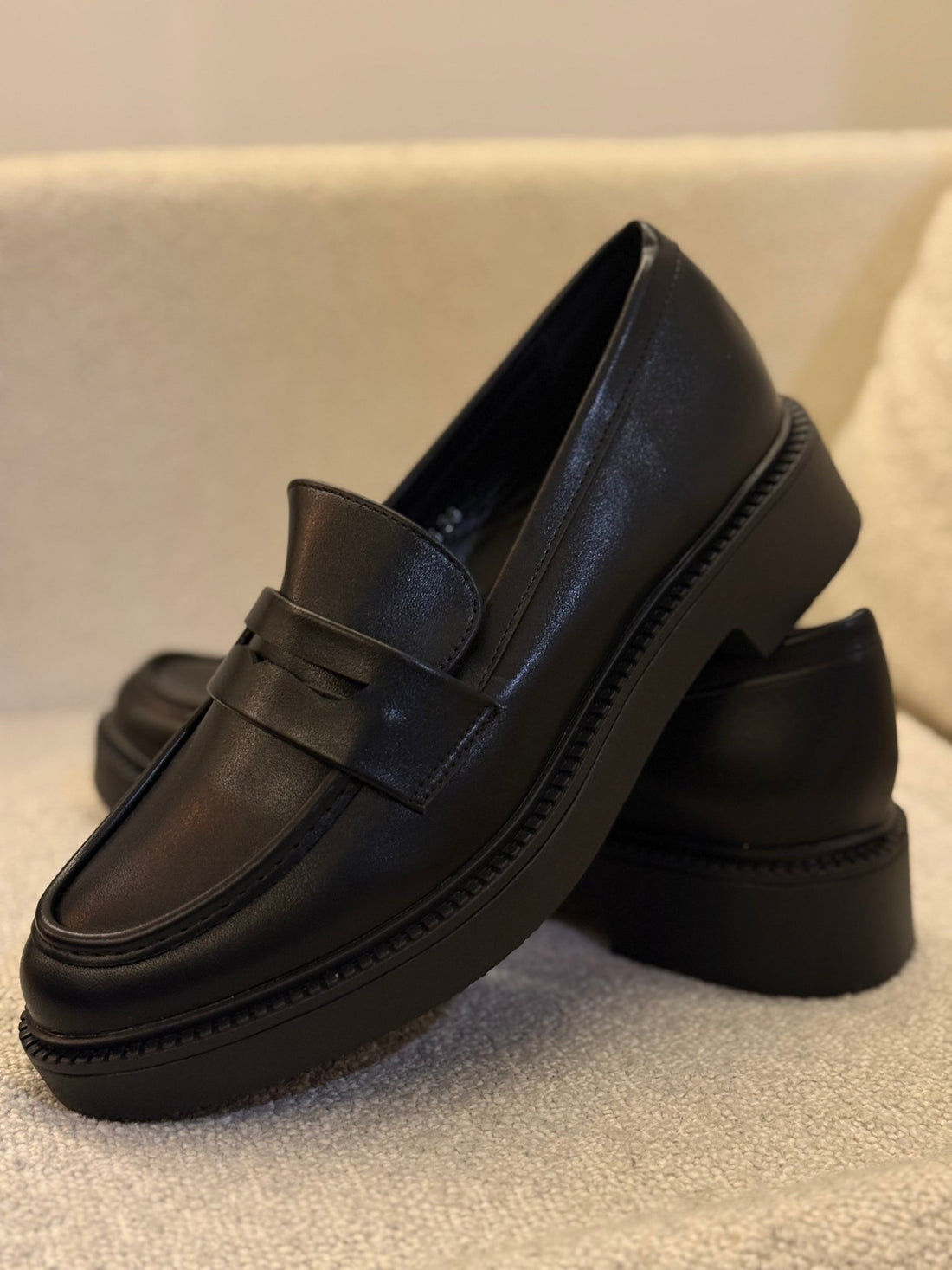 Mocassins noir mat - Léone