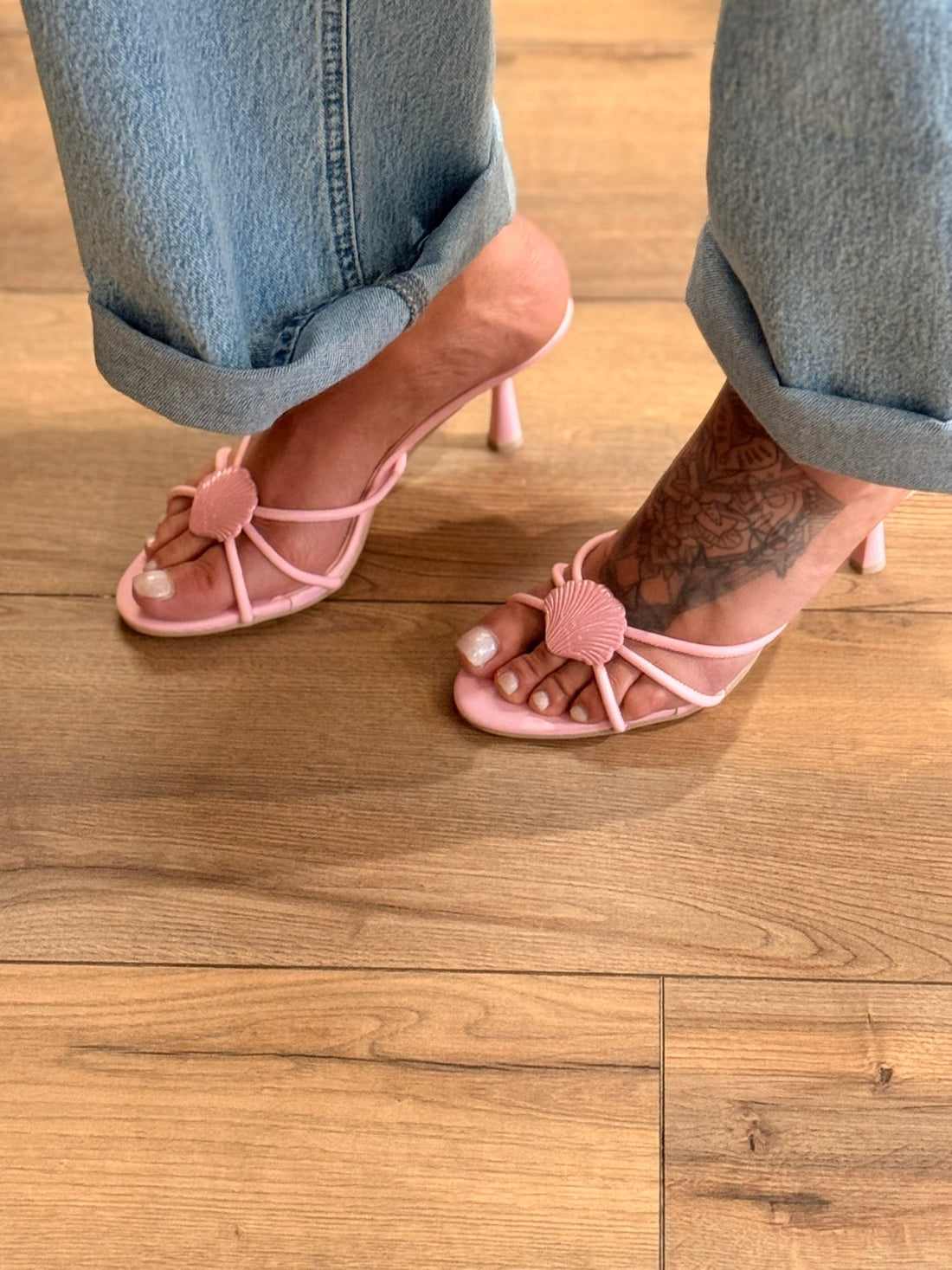 Mules à talon coquillage - Léone