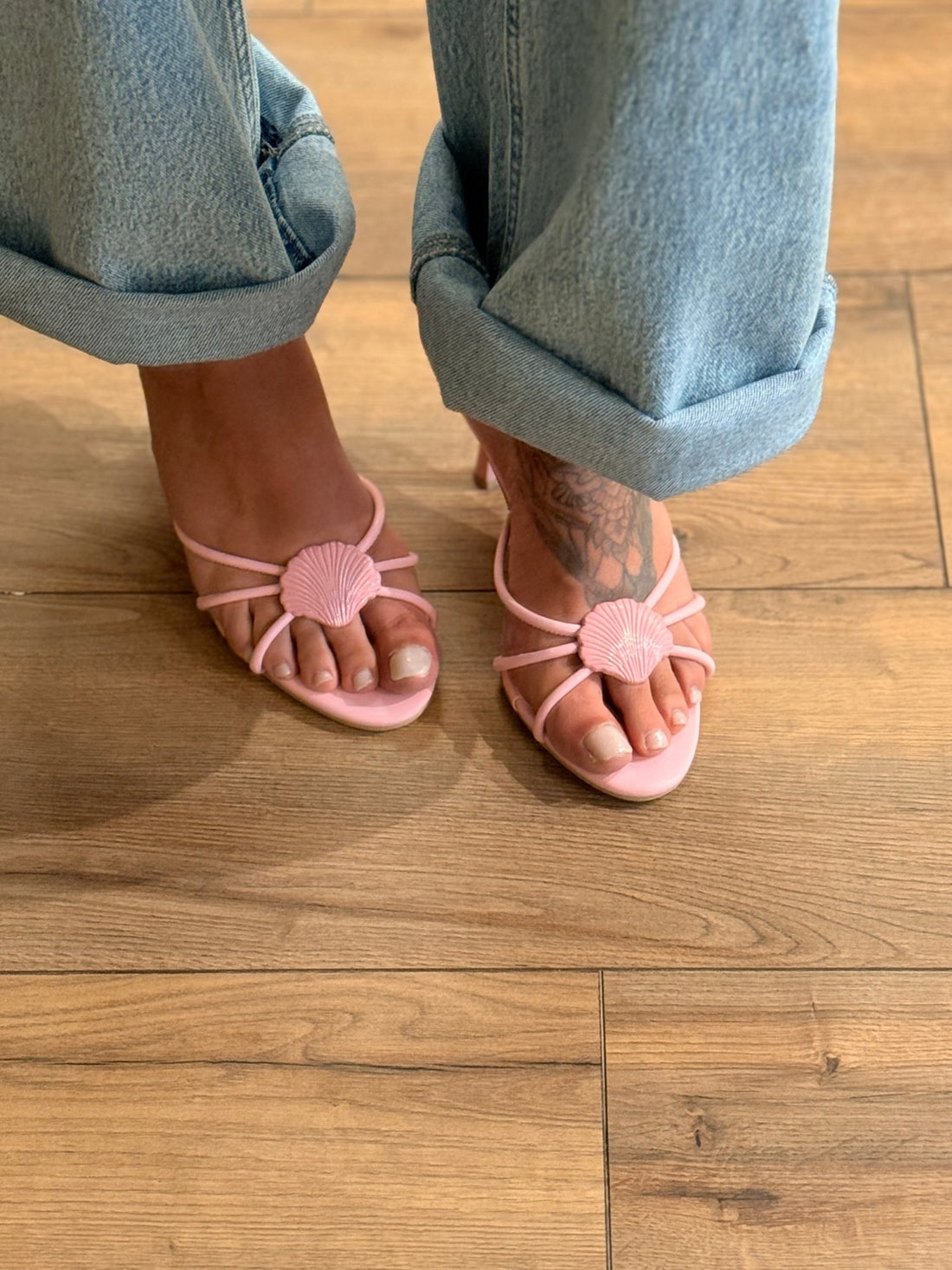 Mules à talon coquillage - Léone