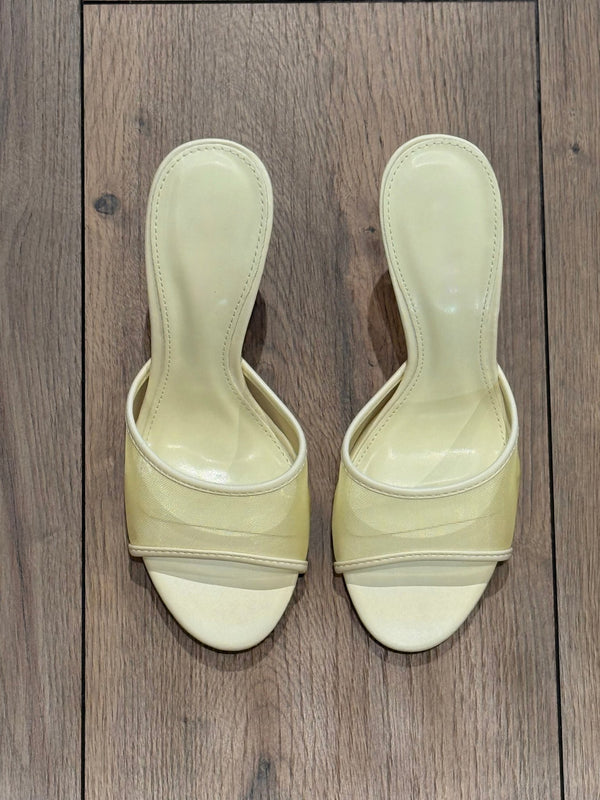 Mules a talon jaune tulle - Léone