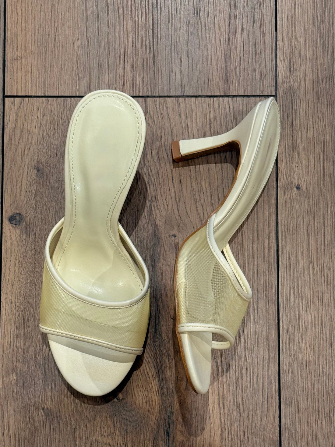 Mules a talon jaune tulle - Léone