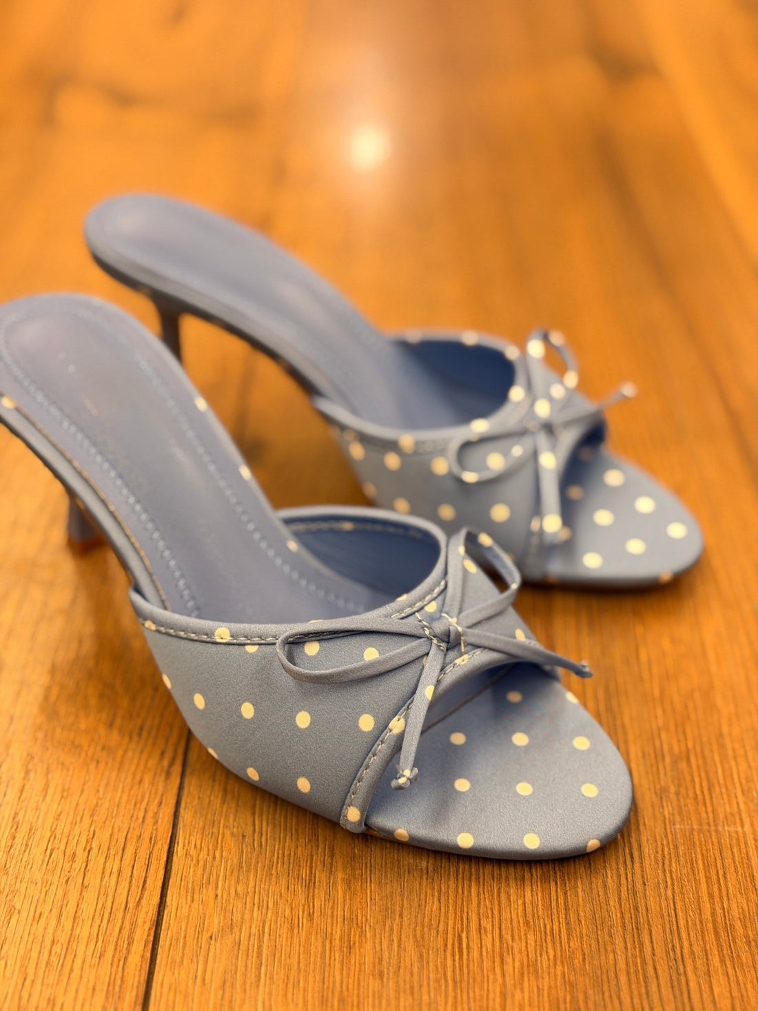 Mules à talon pois bleu - Léone
