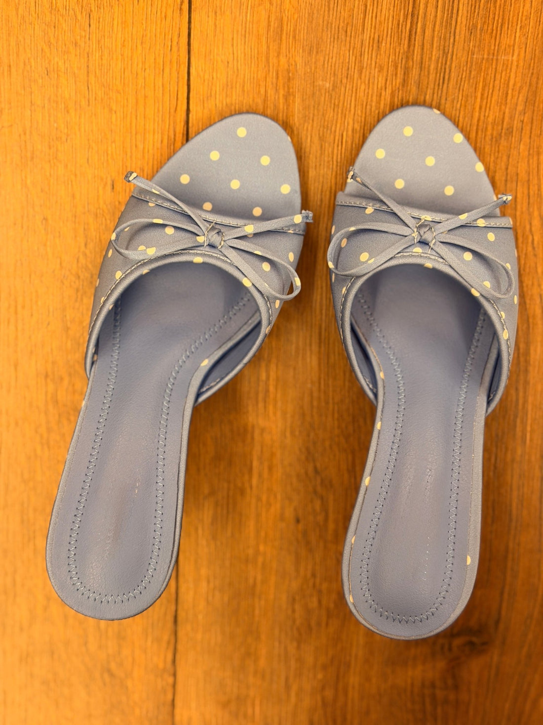 Mules à talon pois bleu - Léone